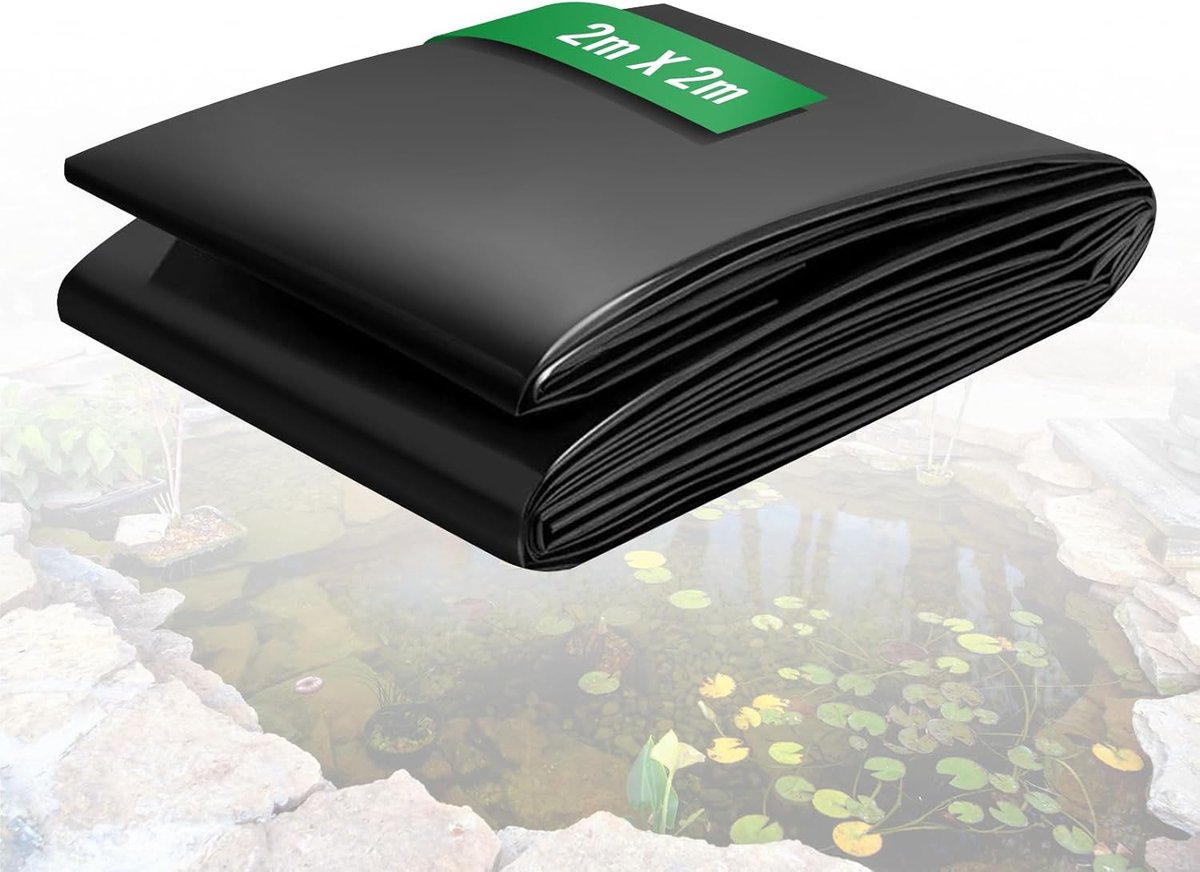 PVC vijverfolie 2 m x 2 m - HDPE zwart - UV- en puncturebestendig - ideaal voor vijvers - ShopVlot