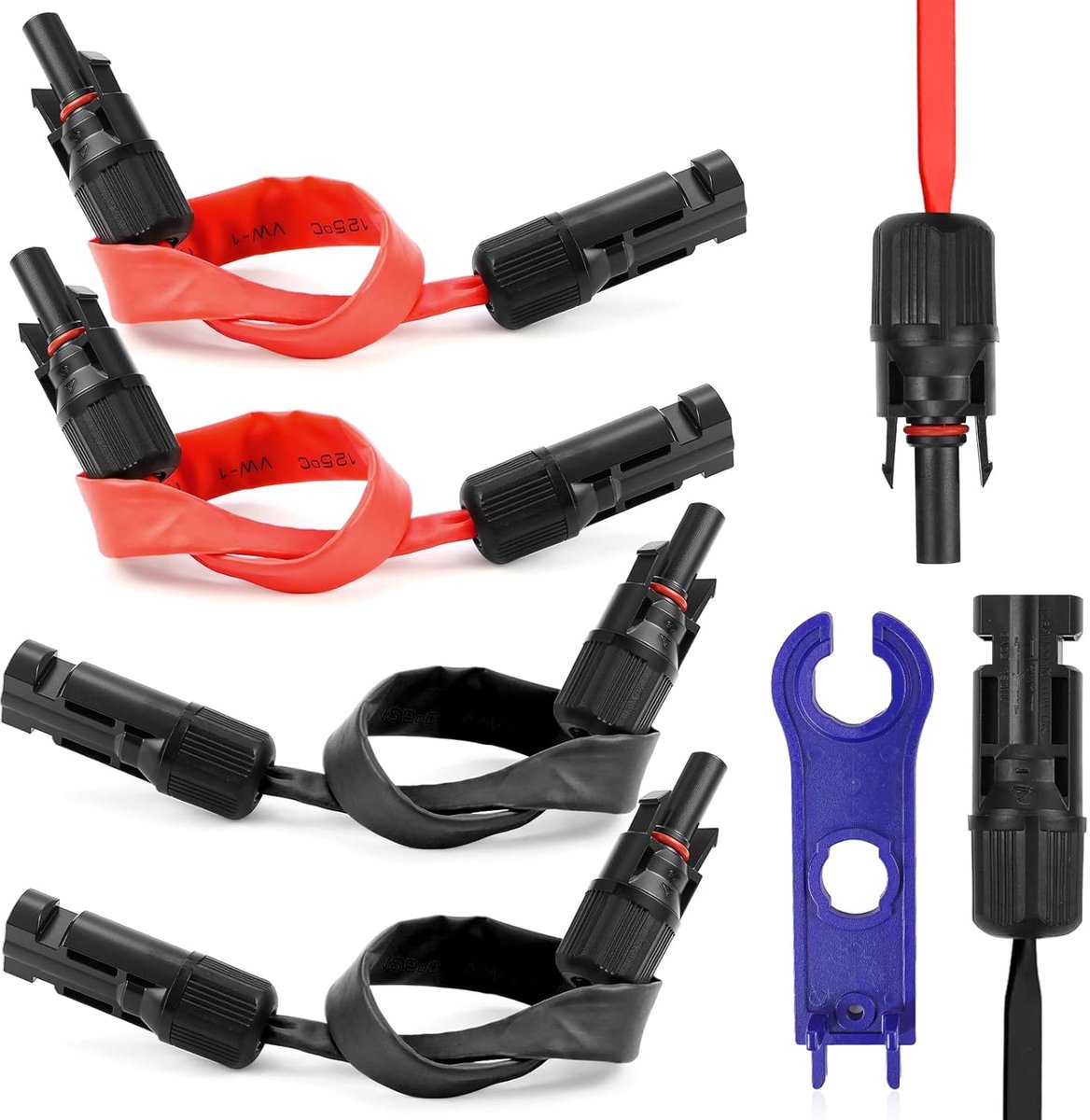 Solar kabel uitbreiding 6 mm² - flat PV kabel - waterdicht en UV-bestendig - ideaal voor zonnepanelen - ShopVlot