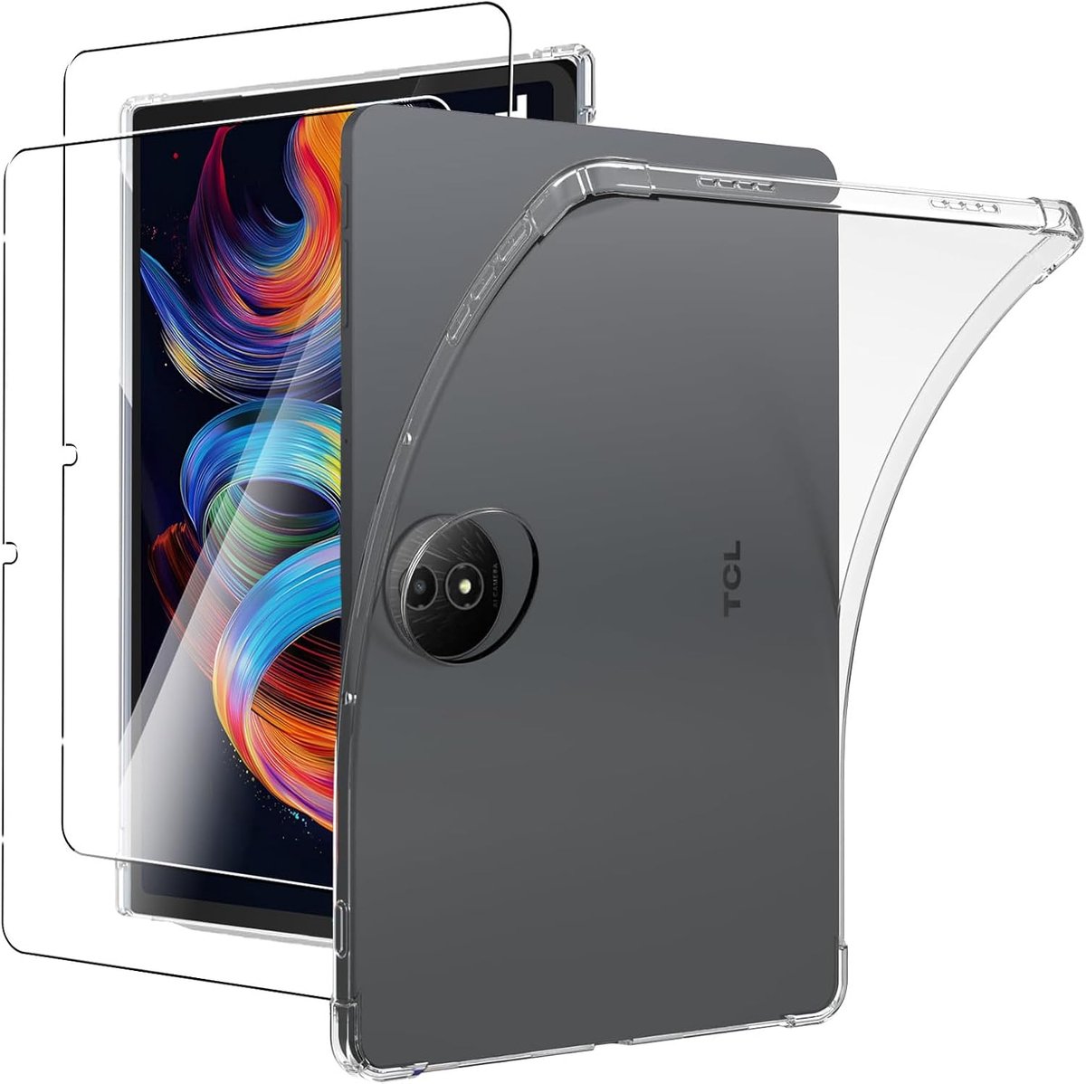 MEMELOKA Beschermhoes voor TCL Tab Nxtpaper 11 Plus 11,5 inch + 2 stuks gehard glas, beschermhoes van zacht TPU - ShopVlot