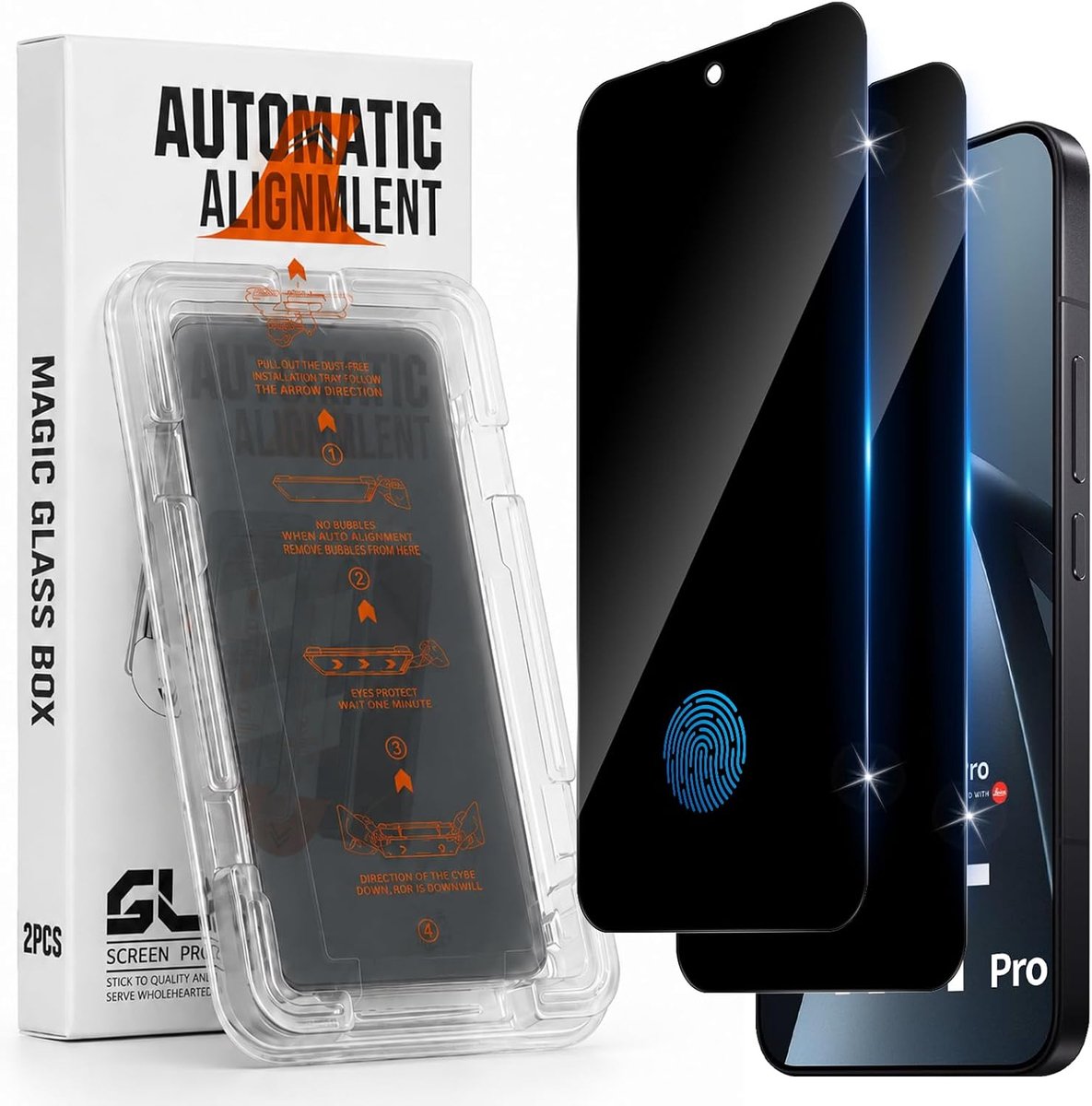 Inkijkbescherming voor Xiaomi 17T Pro 5G voor pantserglas, 2 stuks, [autoinstallatie], zonder luchtbellen, anti-spy - ShopVlot