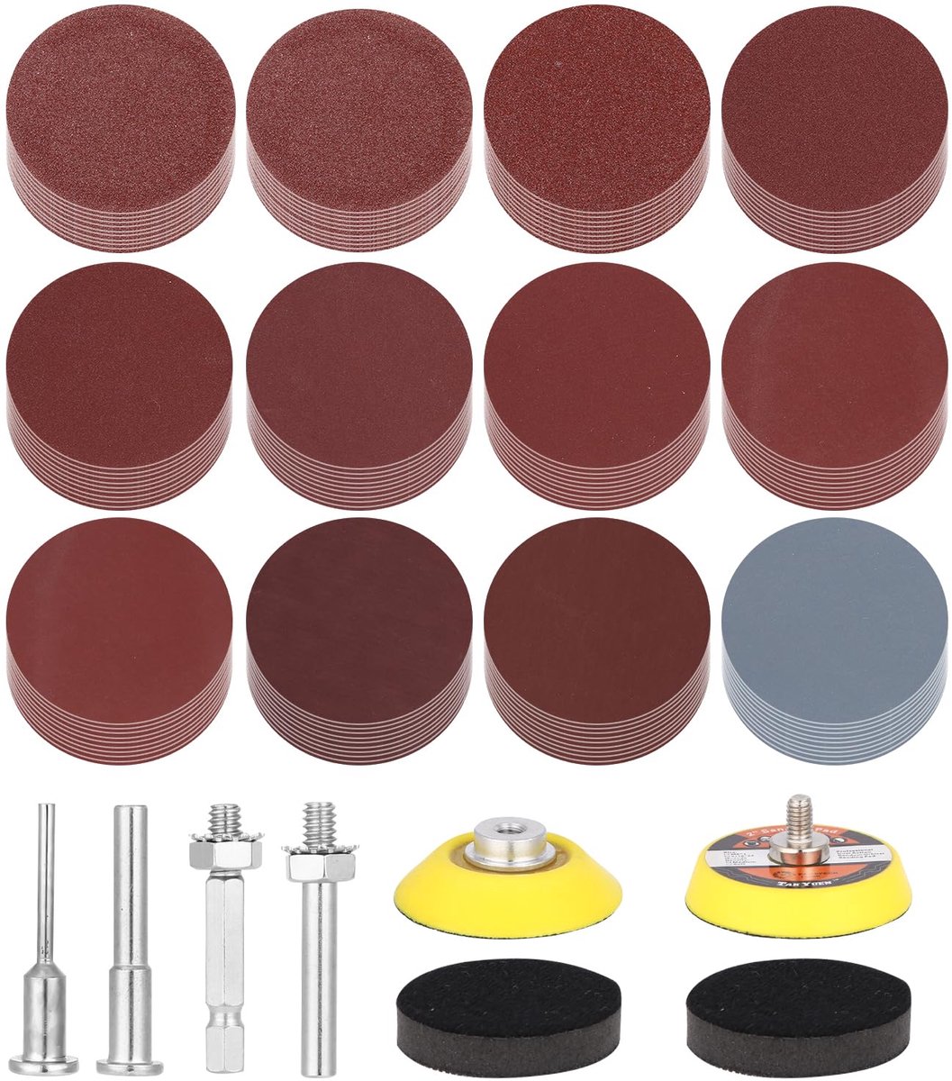 240 Pieces Sanding Discs, Sanding Discs for Drilling Machine 2 Inch 50mm Grit 60 80 100 180 240 400 600 800 1000 1200 - ShopVlot