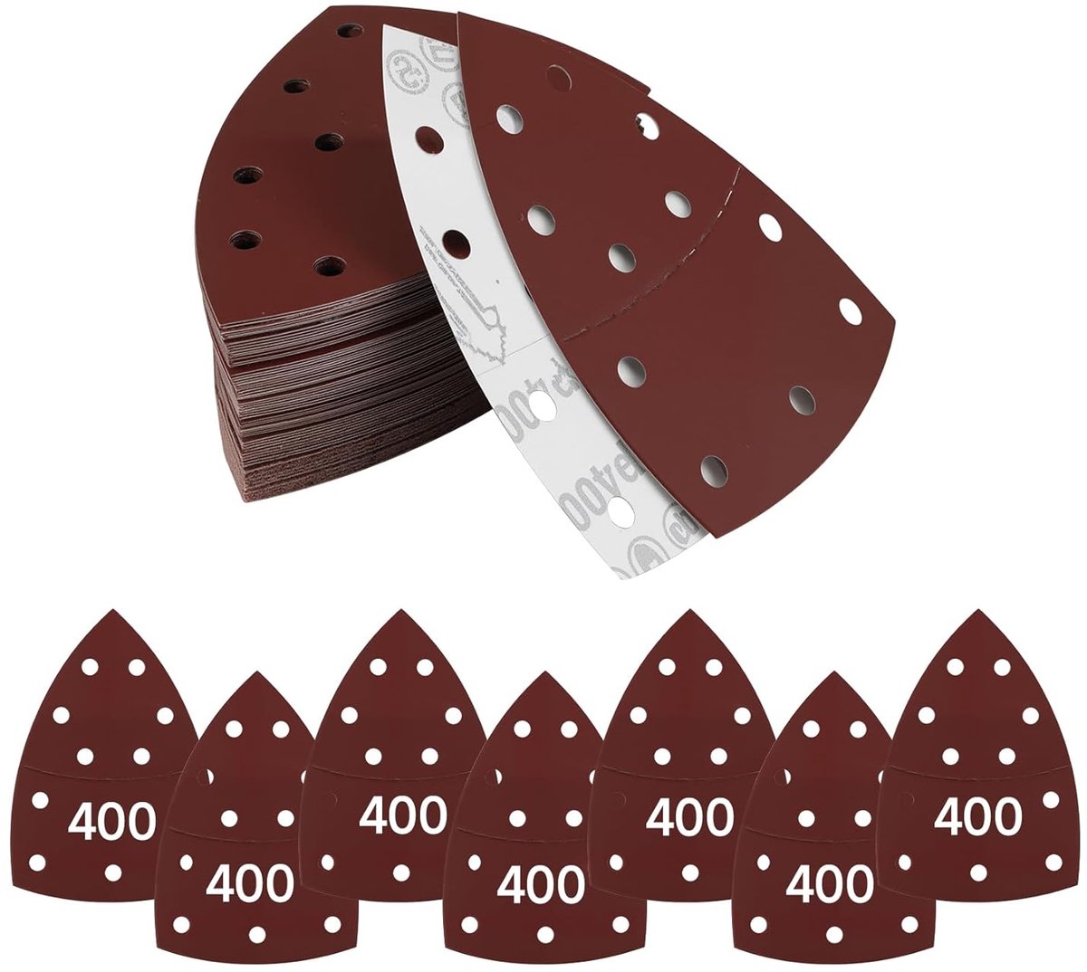 20 stuks schuurpapier driehoekige schuurpapier schuurbladen - 11 gaten klittenband schuurpads voor Bosch, Mouse - ShopVlot