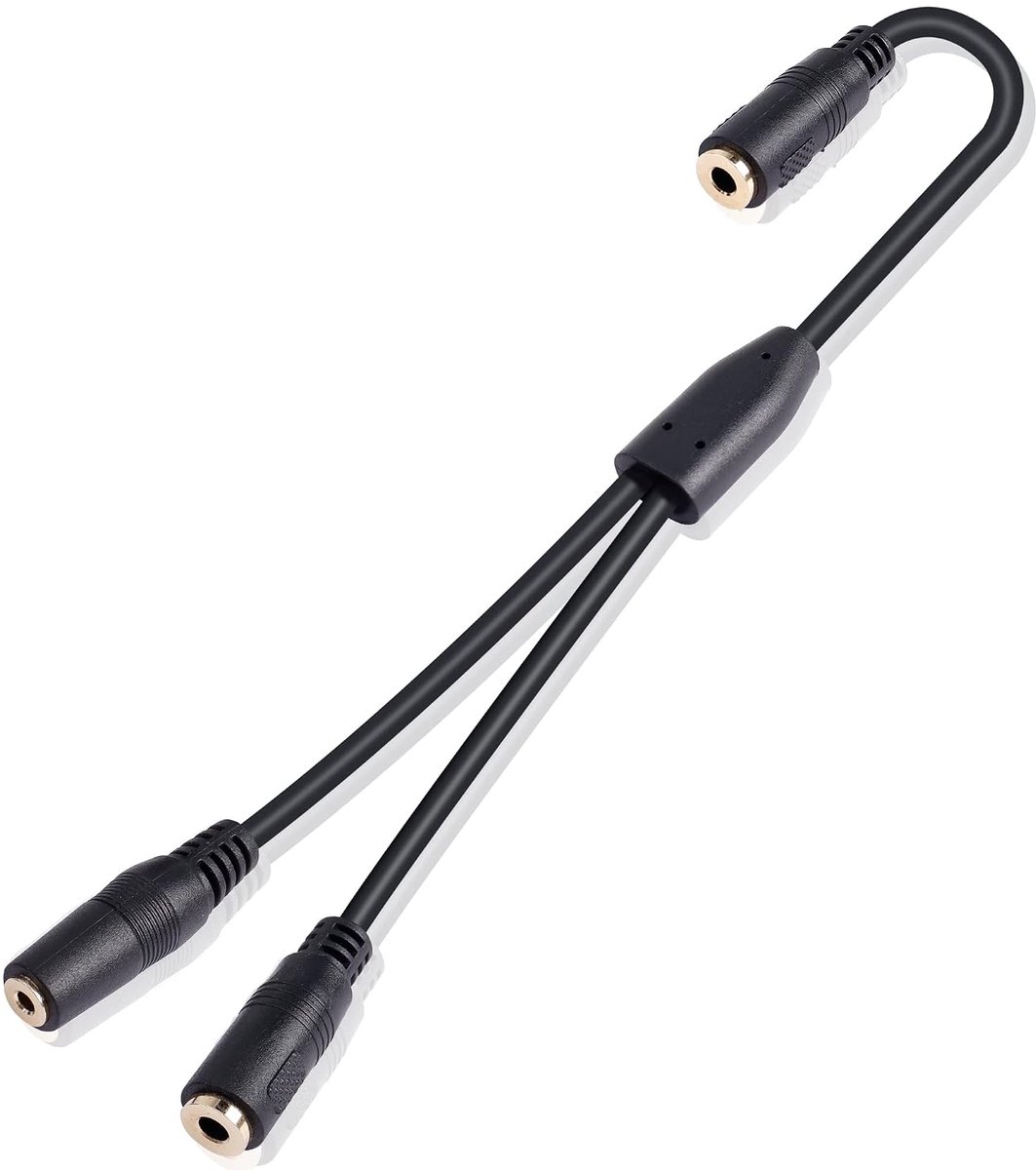 GINTOOYUN Three-stage 3.5mm Y-type audio adapter cable, 3.5mm female audio jack 1/2 to 2.5mm female audio jack + 3.5mm - ShopVlot