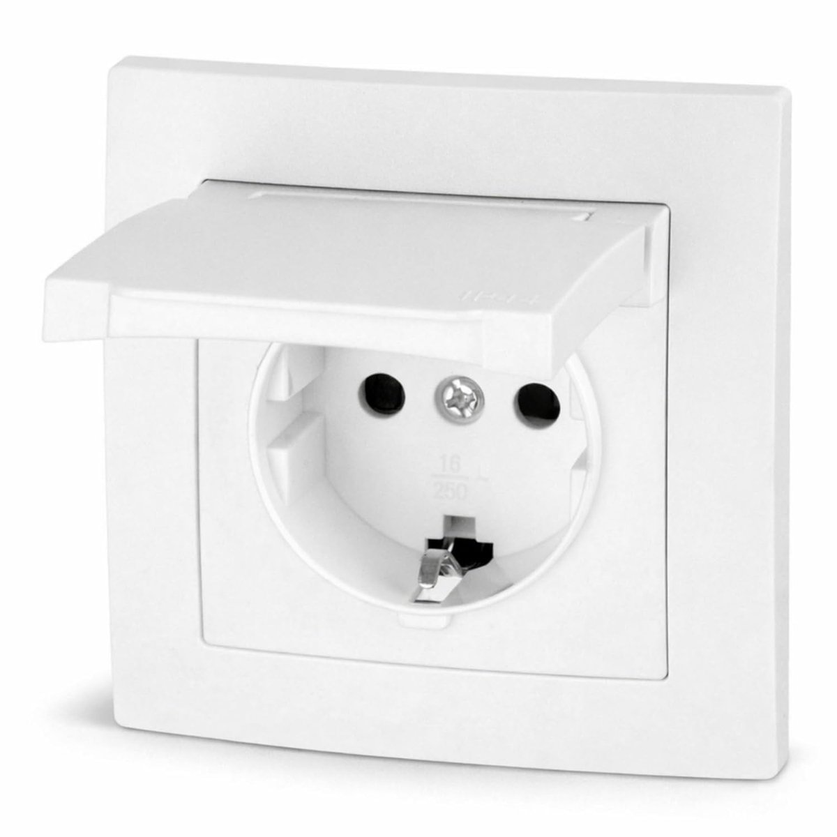 Built-in socket IP44, All-in-One, series ET-1, white - ShopVlot