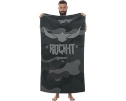 ROCK-IT Apparel Premium Badhanddoek (140x70cm) – 100% Katoen – Strandlaken met Dark-Camo Patroon – Urban Style – - ShopVlot