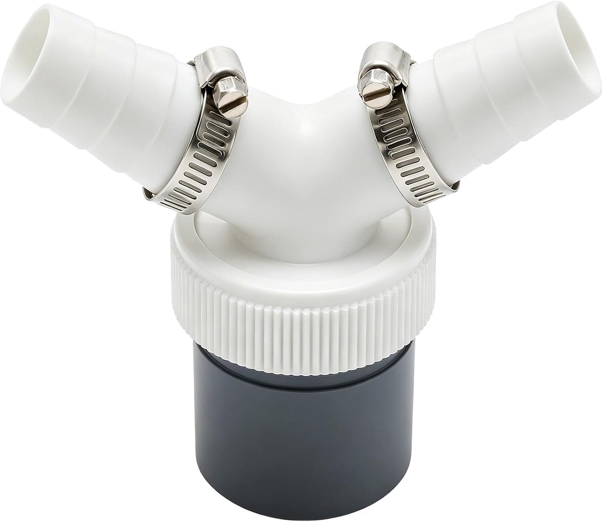 Drain Adapter Washing Machine and Dishwasher, Y-Connector for Ø40 mm Tube and Ø18-24 mm Input, PVC Double Connector - ShopVlot