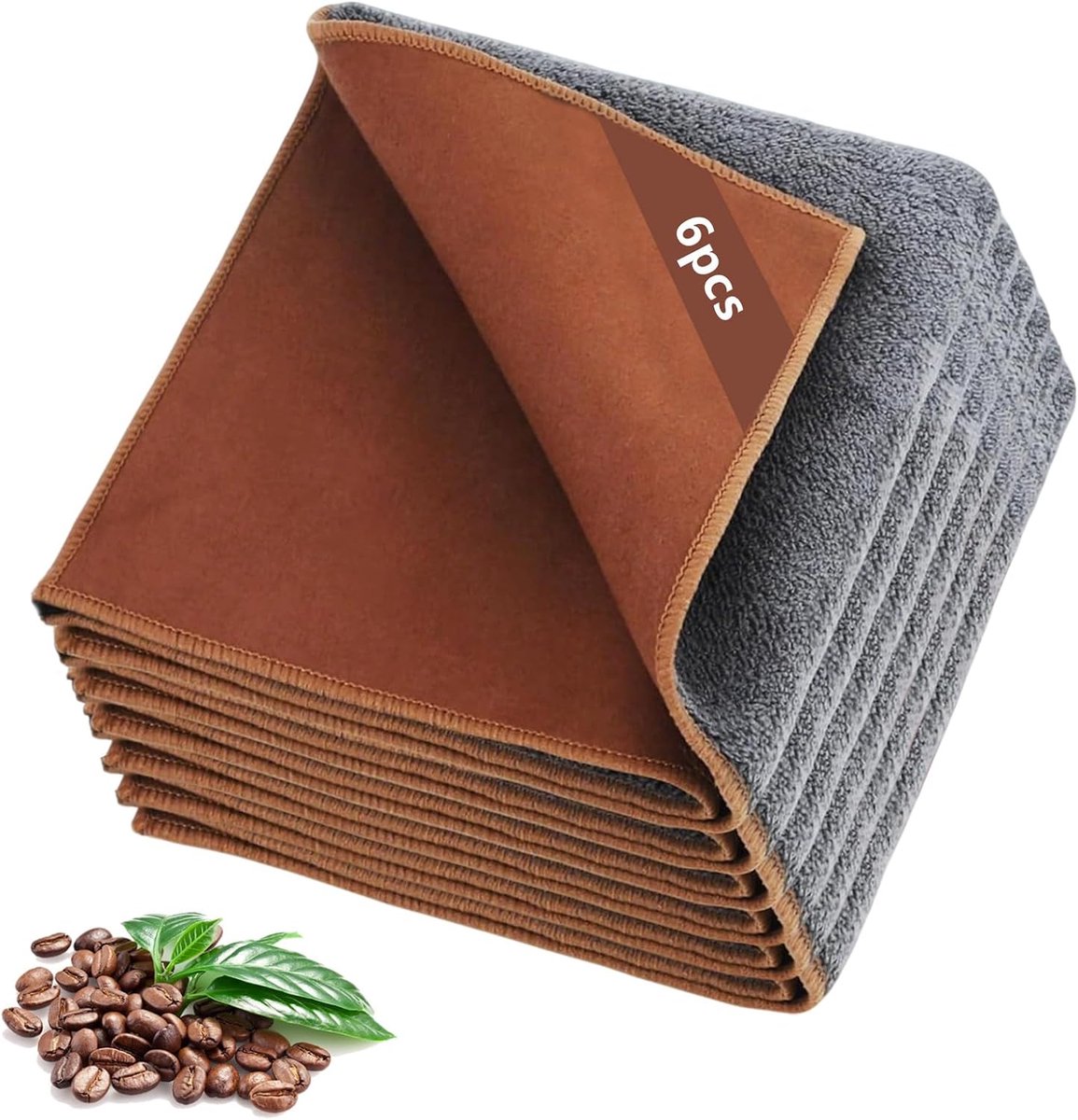 Set van 6 barista microvezeldoeken, 30 x 30 cm, Barista microvezeldoeken voor stoomreiniging, filterdrager - ShopVlot