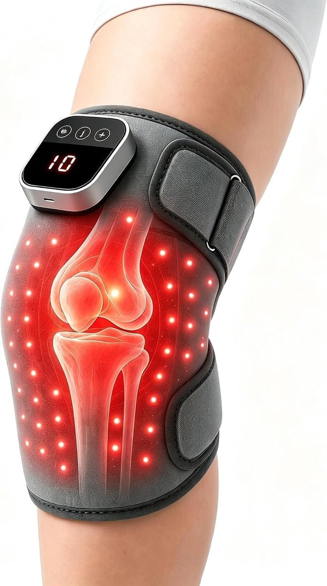 BestYiJo Knee Heat Massager with Red Light Therapy: Heat and Vibration for Relief and Relaxation, 5 Intensity Levels + - ShopVlot