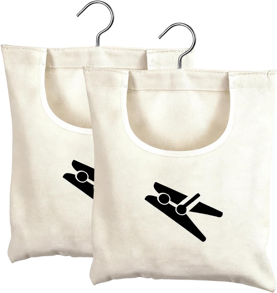 Dreamil linen clothespin bag, clothespin bag with pattern, cream tones, 32x28cm - ShopVlot