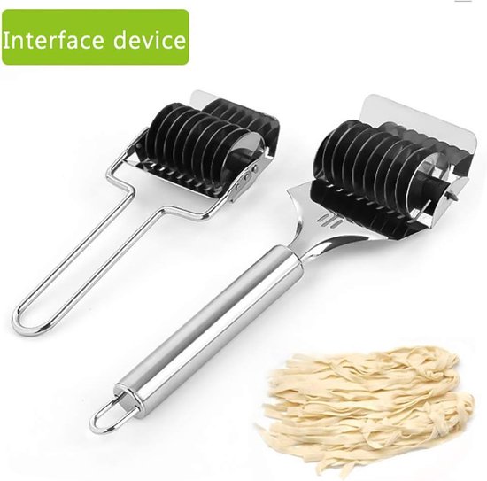 Manual Pasta Cutter, Stainless Steel Kitchen Cutter for Noodles and Vegetables Practical Dough Cutter Tool 21.8 X 6.6 - ShopVlot — afbeelding 5
