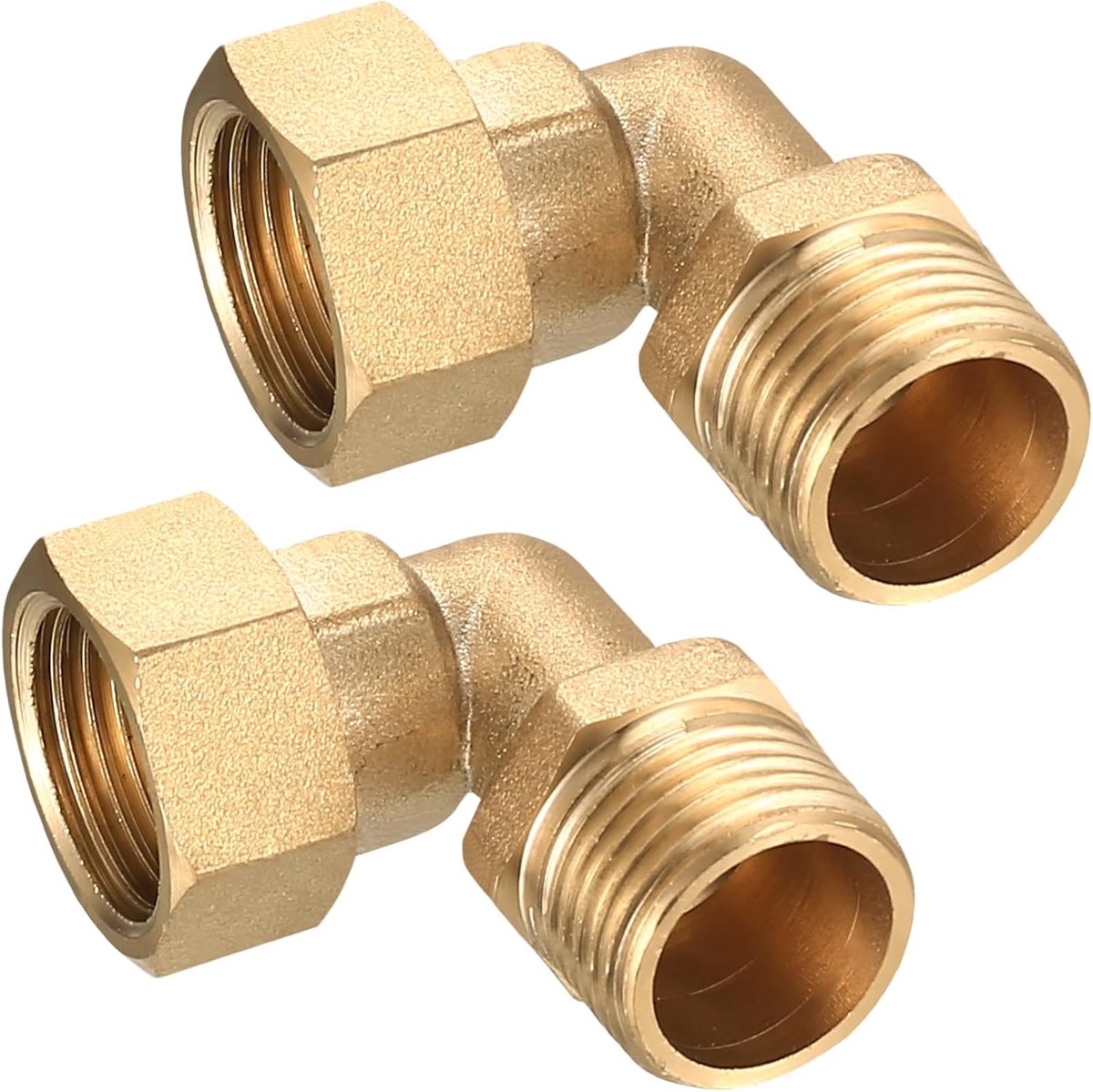 2 Pcs Brass Movable Screw Connection, 1/2 Inch Angle 90 Degree, 1/2 Inch, 90 Degree Angle for Water Hose Connector - ShopVlot