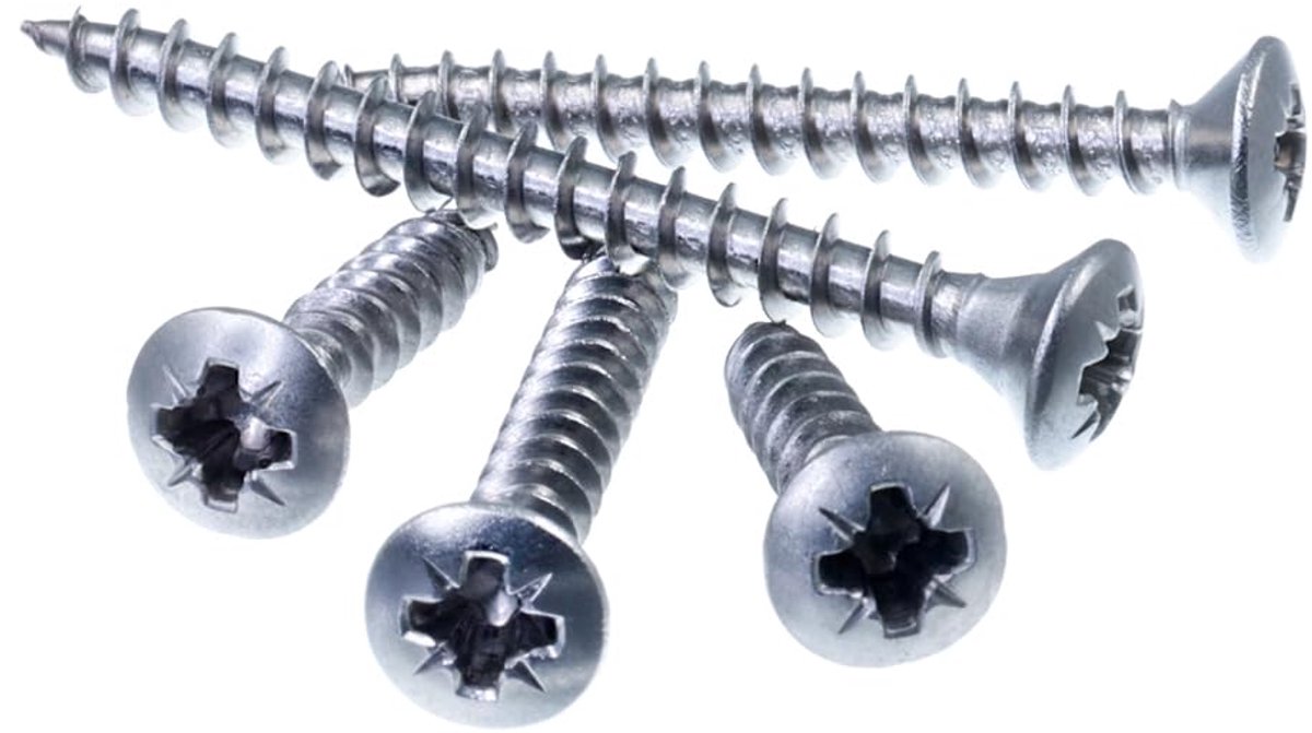 SECCARO Chipboard Screw Countersunk Lens Head 3 x 20 mm, Stainless Steel A2, Wood Screw with Full Thread, Phillips - ShopVlot