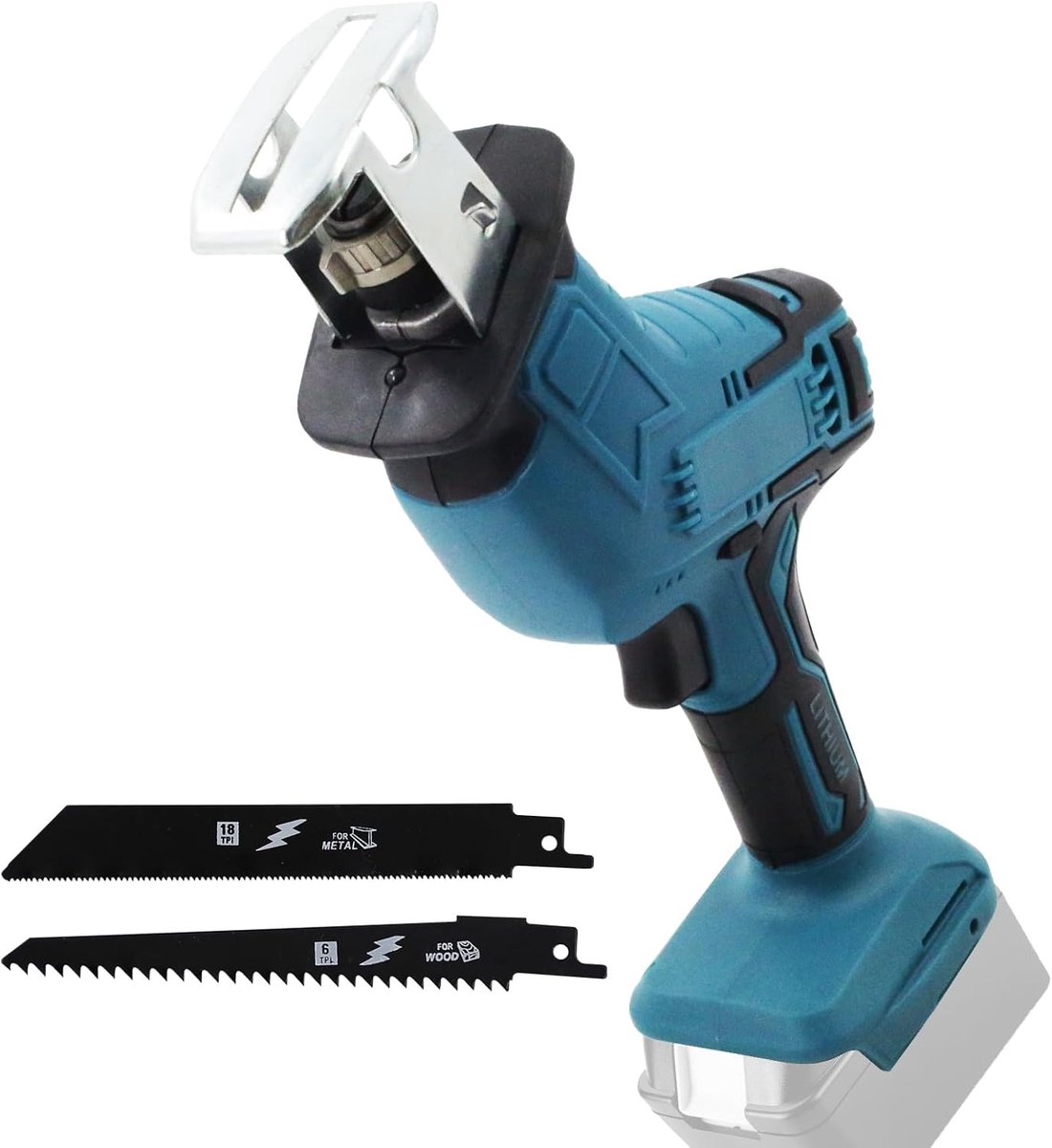 Electric Cordless Reciprocating Saw with 4 Saw Blades Compatible with Makita 18V Battery - ShopVlot