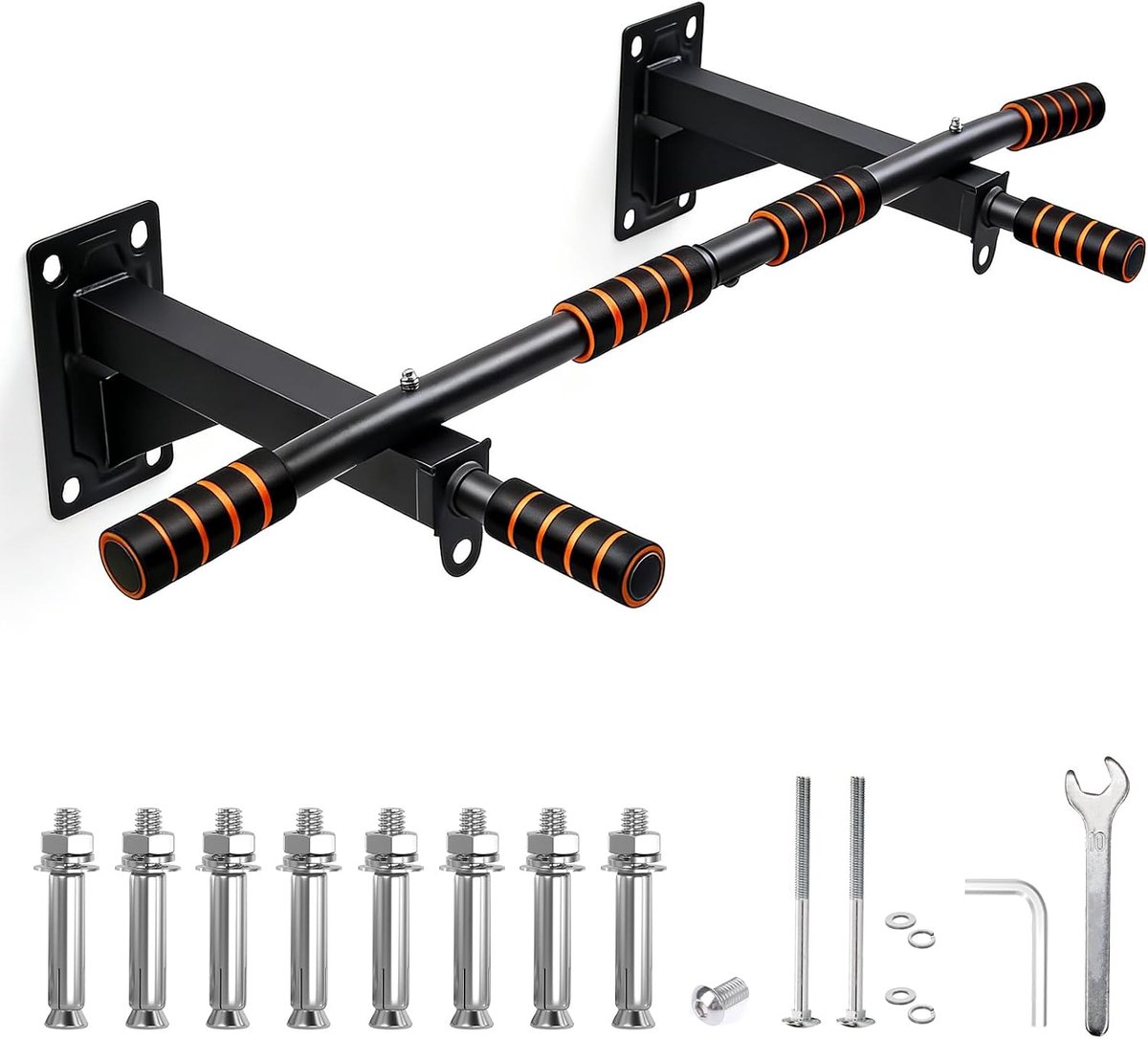 Multifunctionele wandoptrekstang met 6 antislip handgrepen – krachttrainingsapparaat voor thuis en in de sportschool - ShopVlot