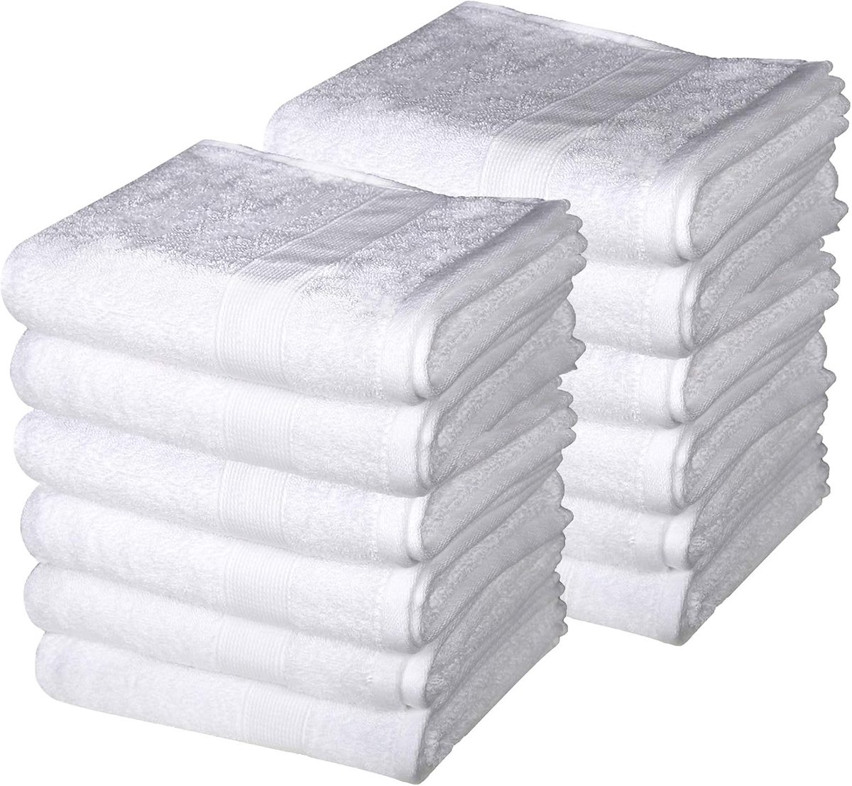 White Towels For A Picnic And Home Kitchen Bathrooms, 28x16 Inch Pack Of 12 Cotton Very Durable And Absorbent Soft - ShopVlot