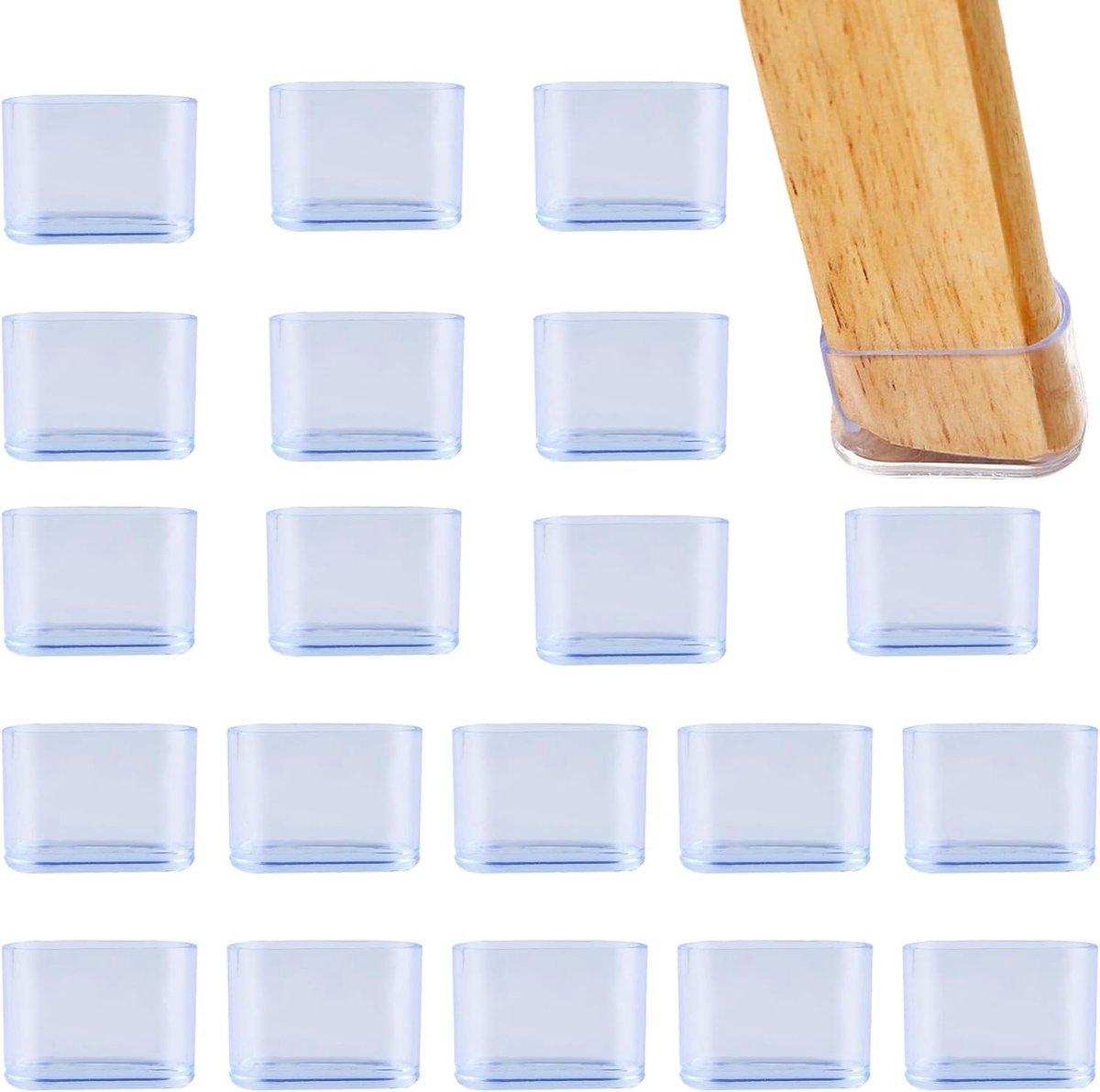 20 x 40 mm x 20 mm Chair Leg Pads Plastic Oval Tubes Floor Protection Foot Caps Chair Protective Caps for Tubes Chair - ShopVlot