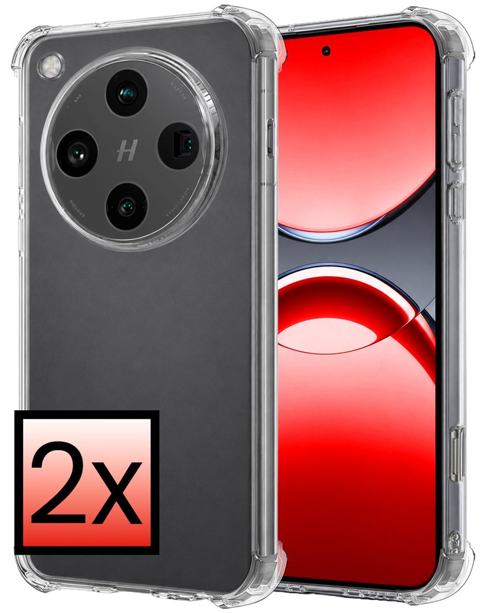 Hoesje - 2 Stuks - Geschikt voor OPPO Find X8 Pro - Sterk & Shockproof - Siliconen Case - Back Cover - Telefoon Hoes Shock Proof - Transparant