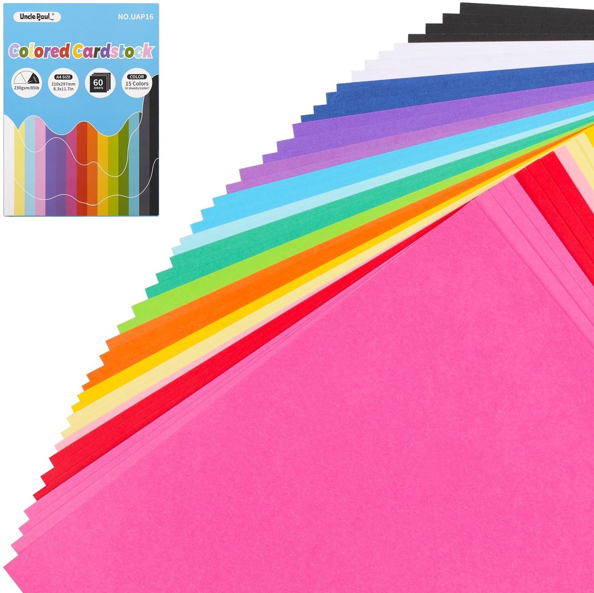 Solidchoice - Set van 60 Kleurrijk Karton A4 voor Creatieve Projecten