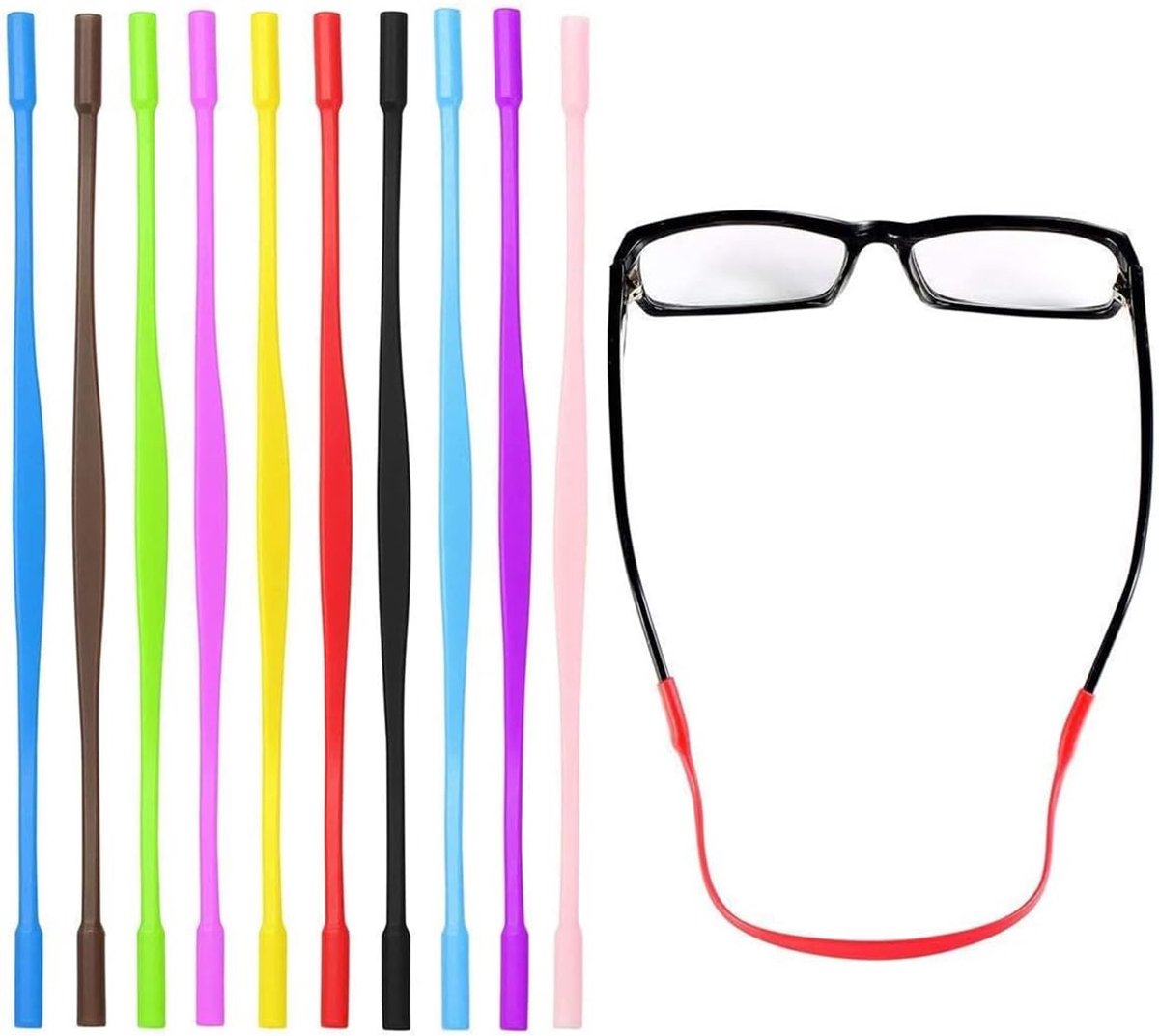 Brilkoord 10 stuks silicone - Brilhouder voor sportbrillen - Elastisch en antislip - Ideaal voor kinderen - ShopVlot