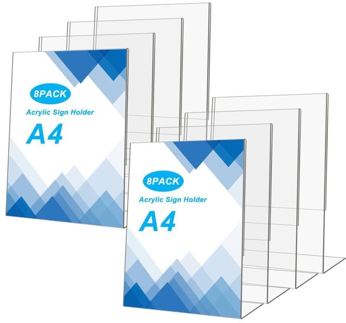 Solidchoice - Set van 8 Transparante A4 Tafelstands voor Advertenties