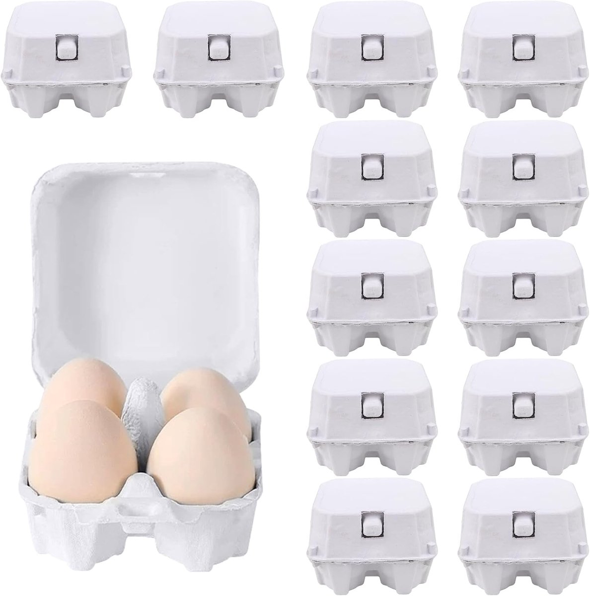 Eierdozen set van 12 - Biologisch afbreekbaar - Gerecycled materiaal - Ruimtebesparend en stapelbaar - ShopVlot