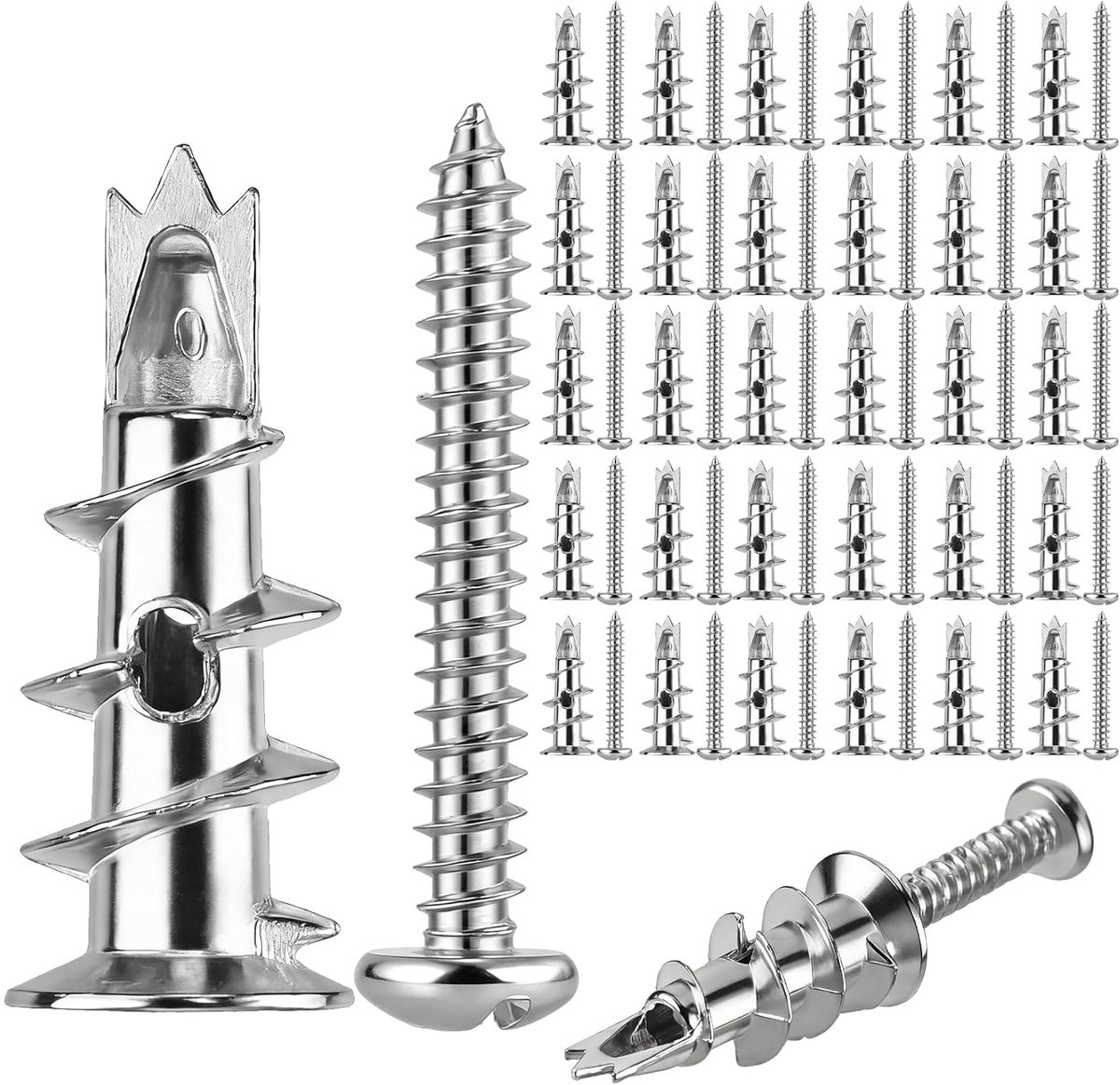 Gipsplaatpluggen 80 Stuks - Zelfborende Schroeven - Roestvrij en Sterk - Ideaal voor Wandbevestiging - ShopVlot