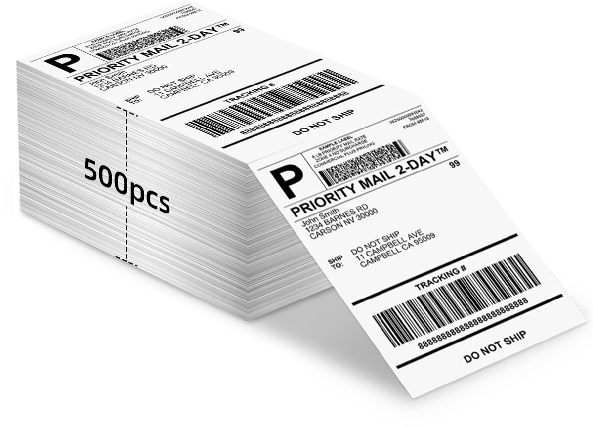 Solidchoice - 500 Stuks Thermische Verzendetiketten 10x15cm voor Labelprinters
