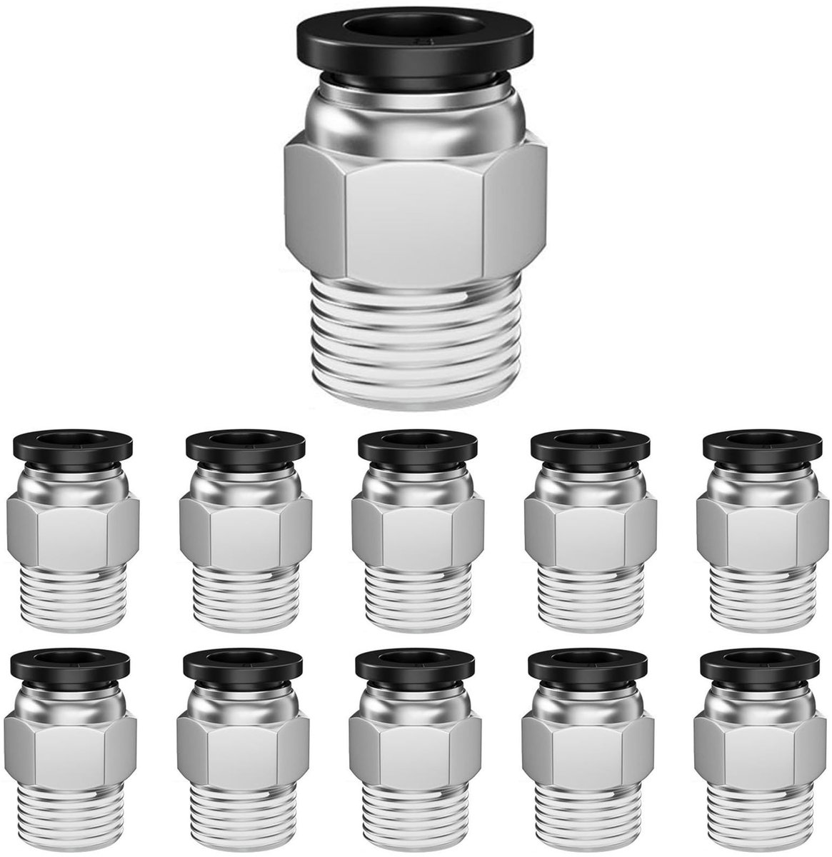 Solidchoice - Set van 10 Snelle Luchtaansluitingen met 1/4 Inch Draad