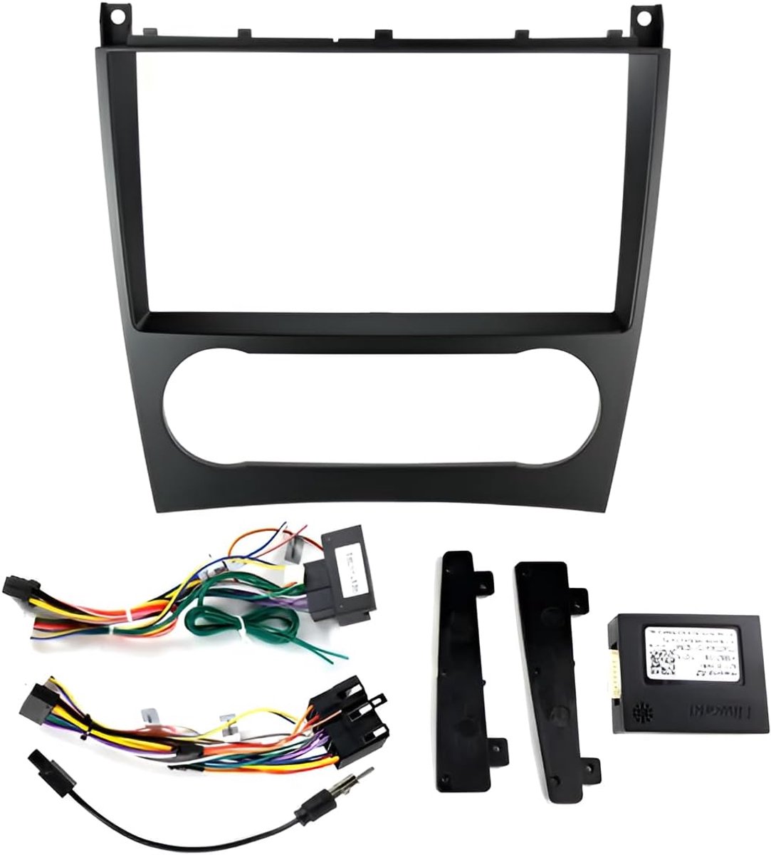 Radio panel kit 9" inch - Voor Mercedes-Benz modellen - Zwart - Inclusief accessoires - ShopVlot