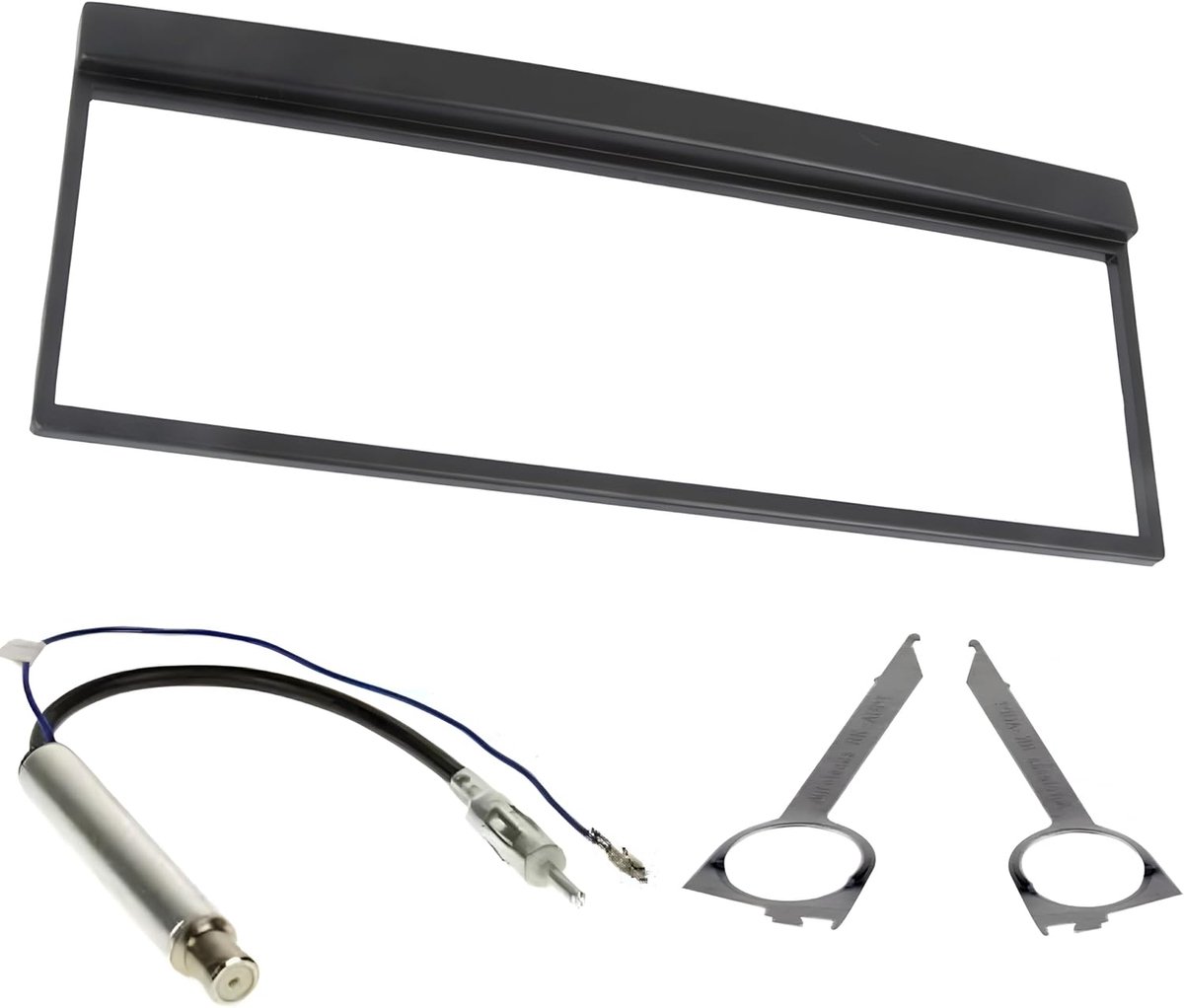 Auto Radio Paneel Frame 1 DIN - Zwart - Antenne Adapter en Demontagesleutels - Ondersteunt Skoda Fabia - ShopVlot