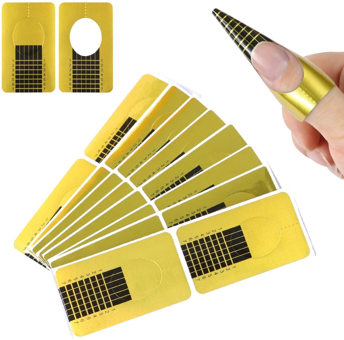 Solidchoice - Set van 130 Zelfklevende Nagelstencils voor Nagelverlenging