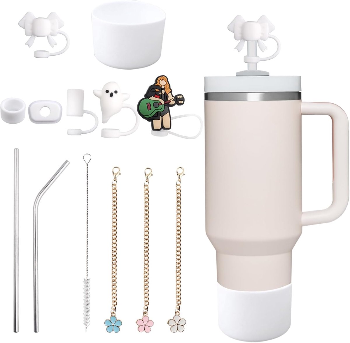 Drinkrietjes set - 14-delige siliconen rietjes accessoires - Herbruikbaar en veilig - ShopVlot
