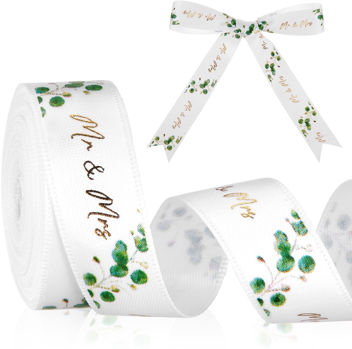 Solidchoice - Eucalyptus Bruiloftsdecoratie Lint 4.5m x 15mm voor Cadeaus en Uitnodigingen