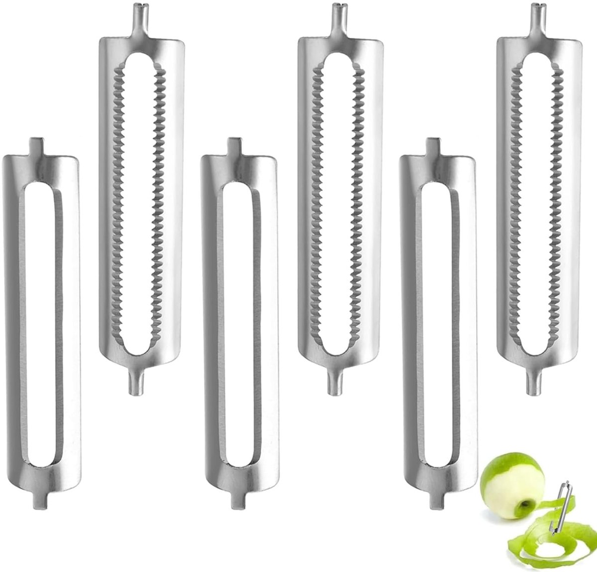 Solidchoice - Set van 6 RVS Schilmesjes voor Groente en Fruit