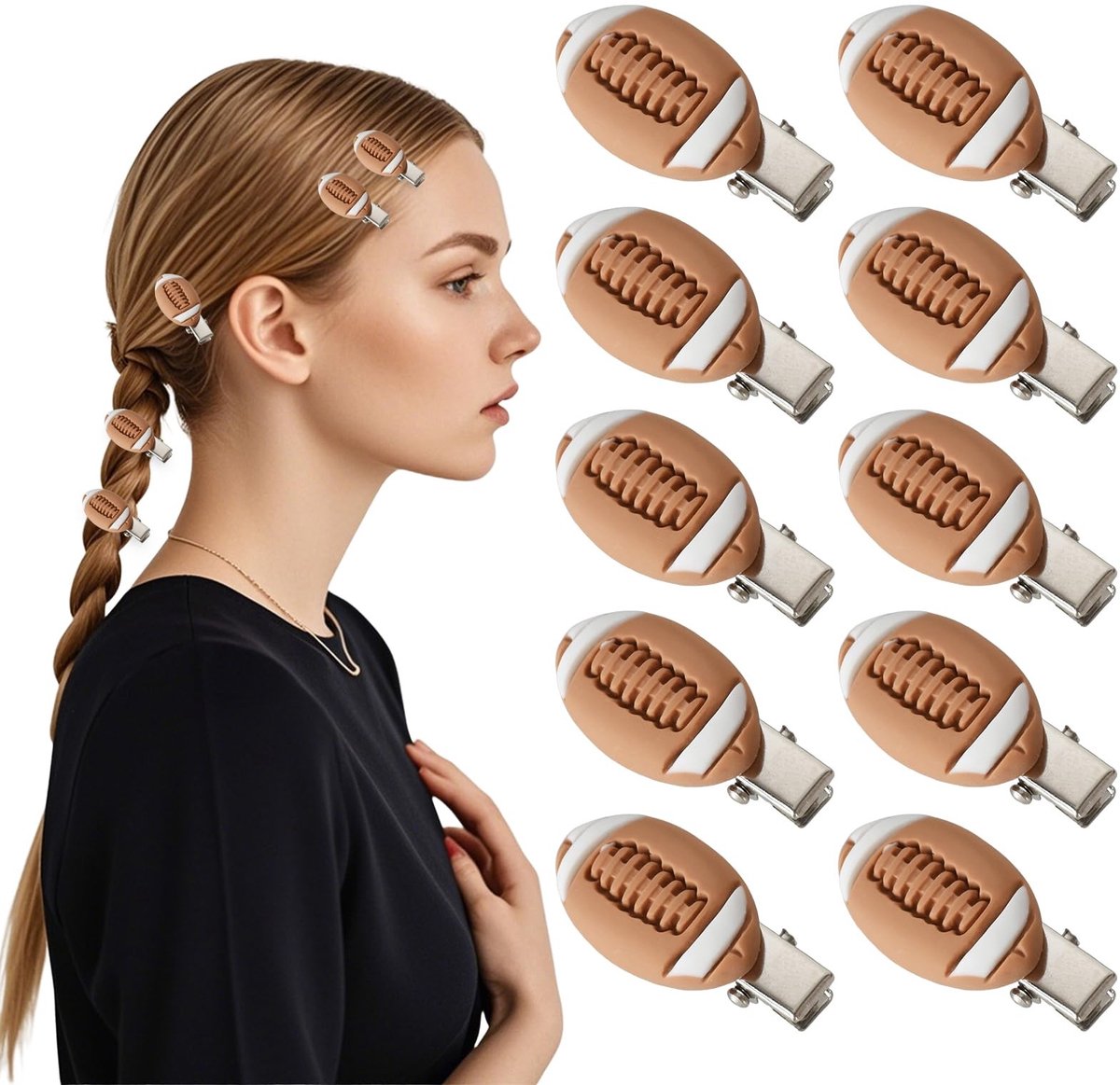 Solidchoice - 10 Stuks Rugby Haarspeldjes voor Sportieve Vrouwen