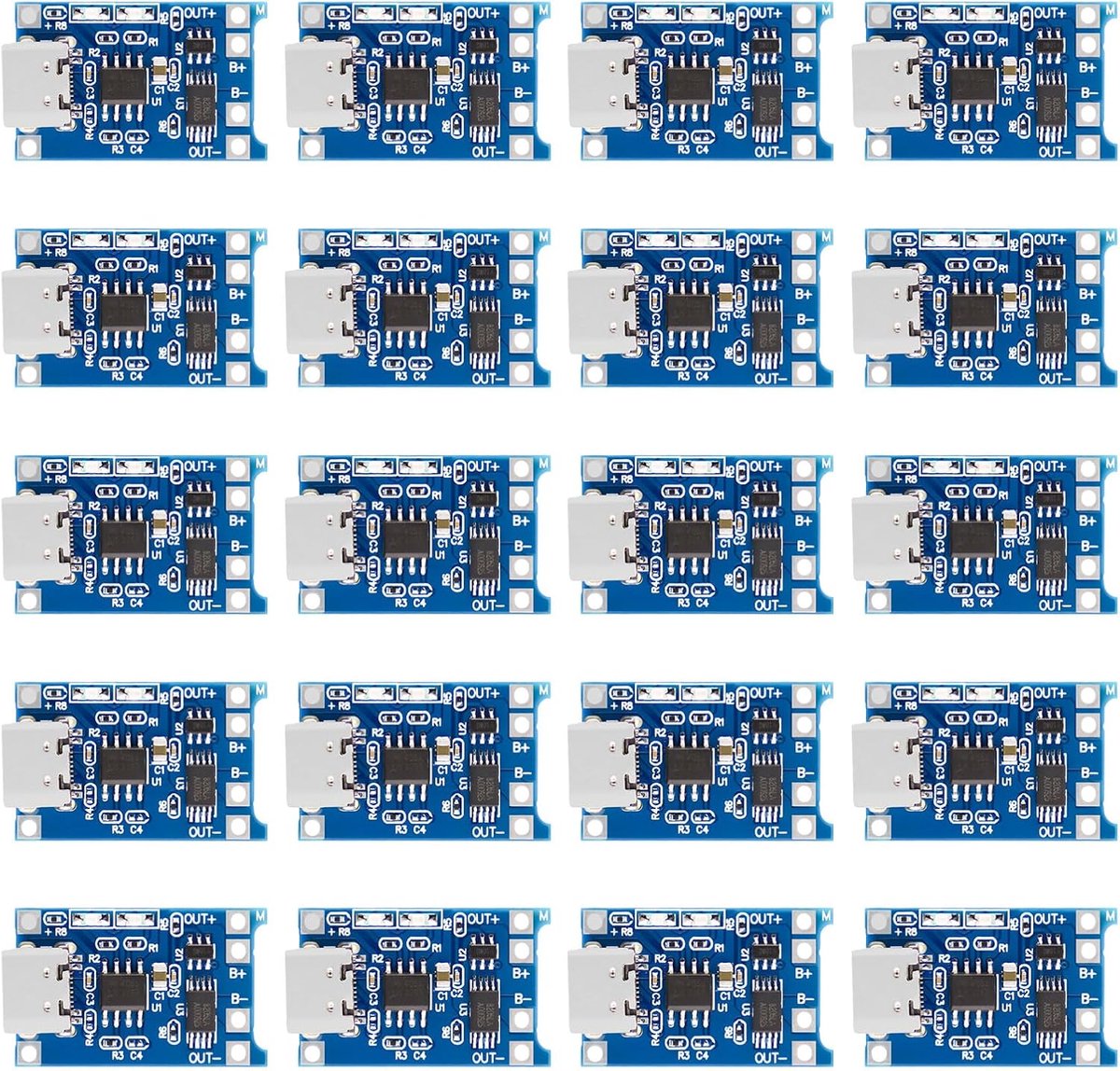 USB C 5V 1A Li-Ion Acculader Module - 20 stuks - Dual beveiliging - Veilig opladen en ontladen - ShopVlot
