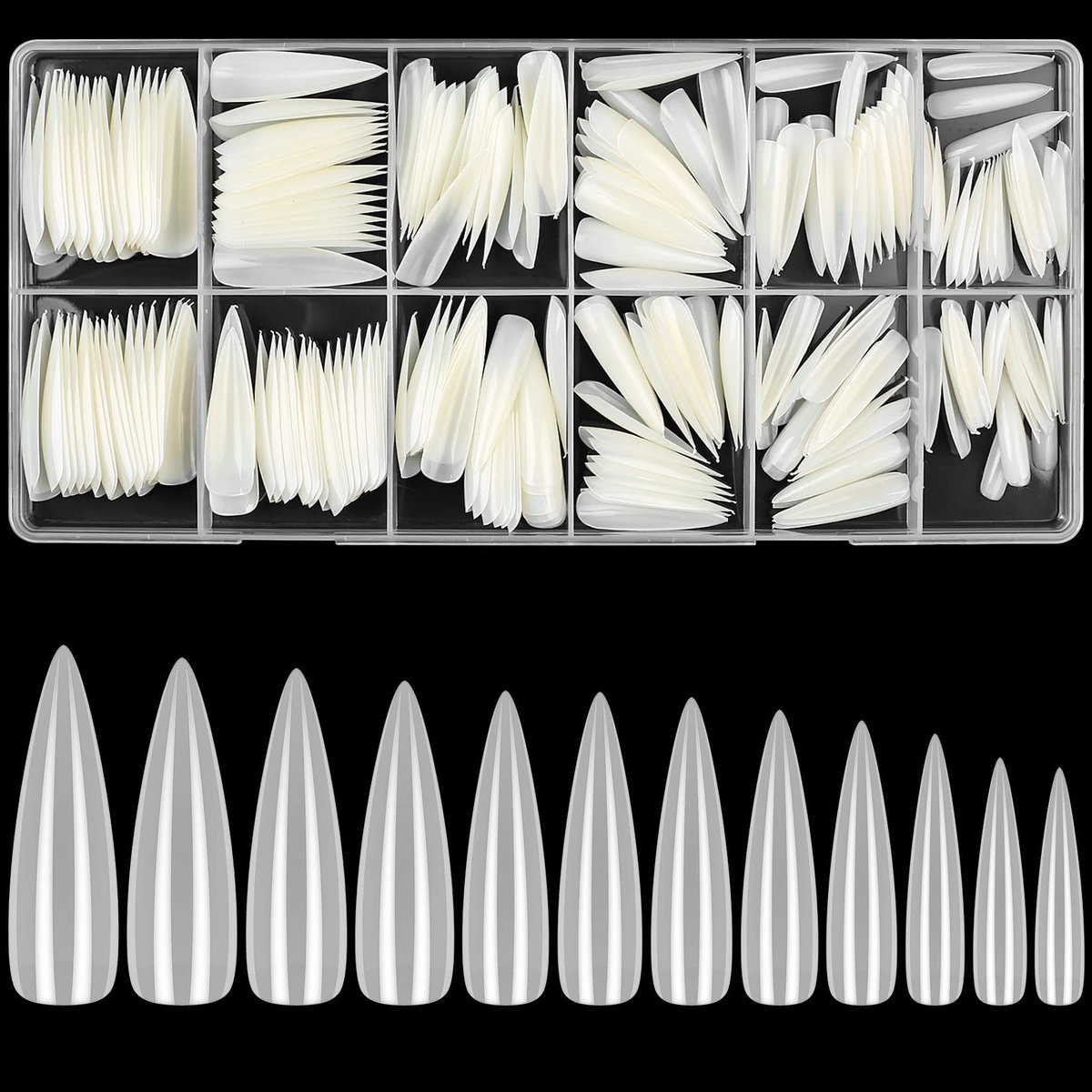 Solidchoice - Set van 240 Transparante Nageltips voor Gel Kunst