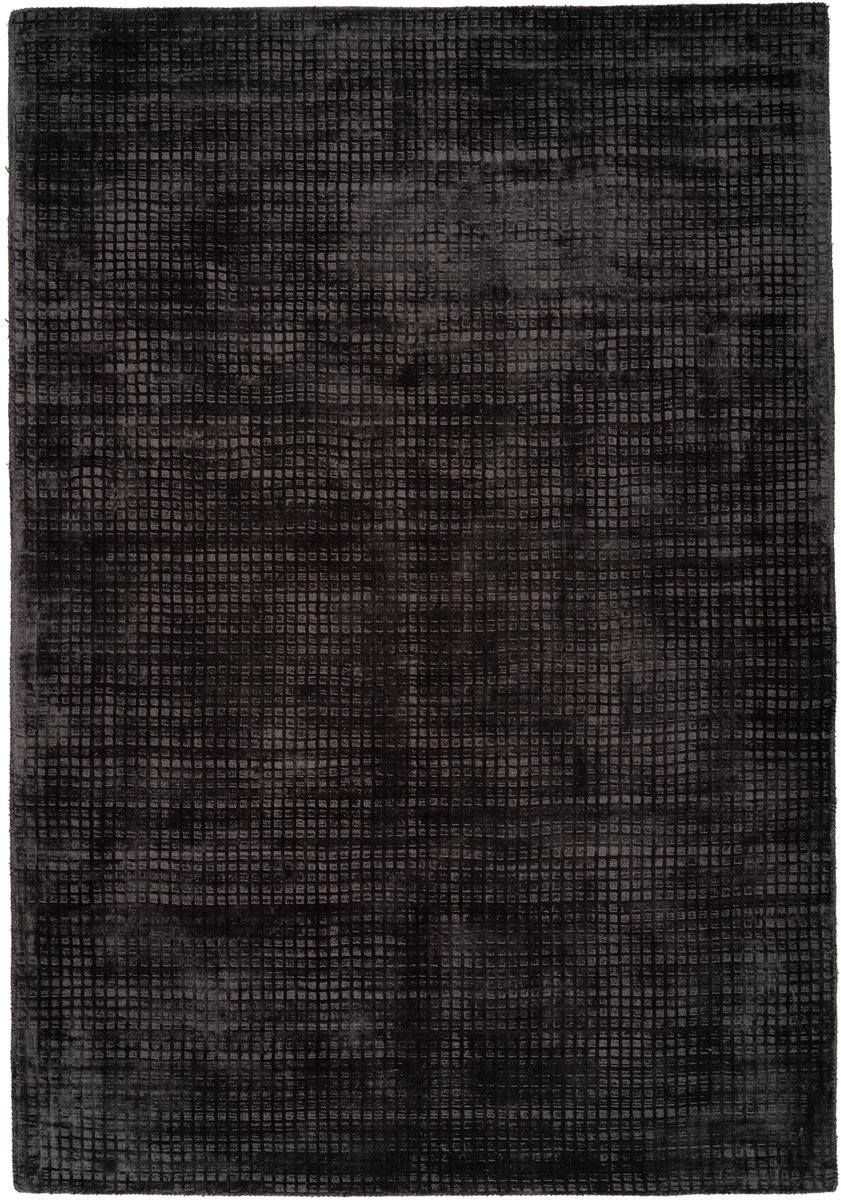 Padiro laagpolig vloerkleed 120 x 170 cm - grijs - modern effen design - geschikt voor vloerverwarming - van viscose
