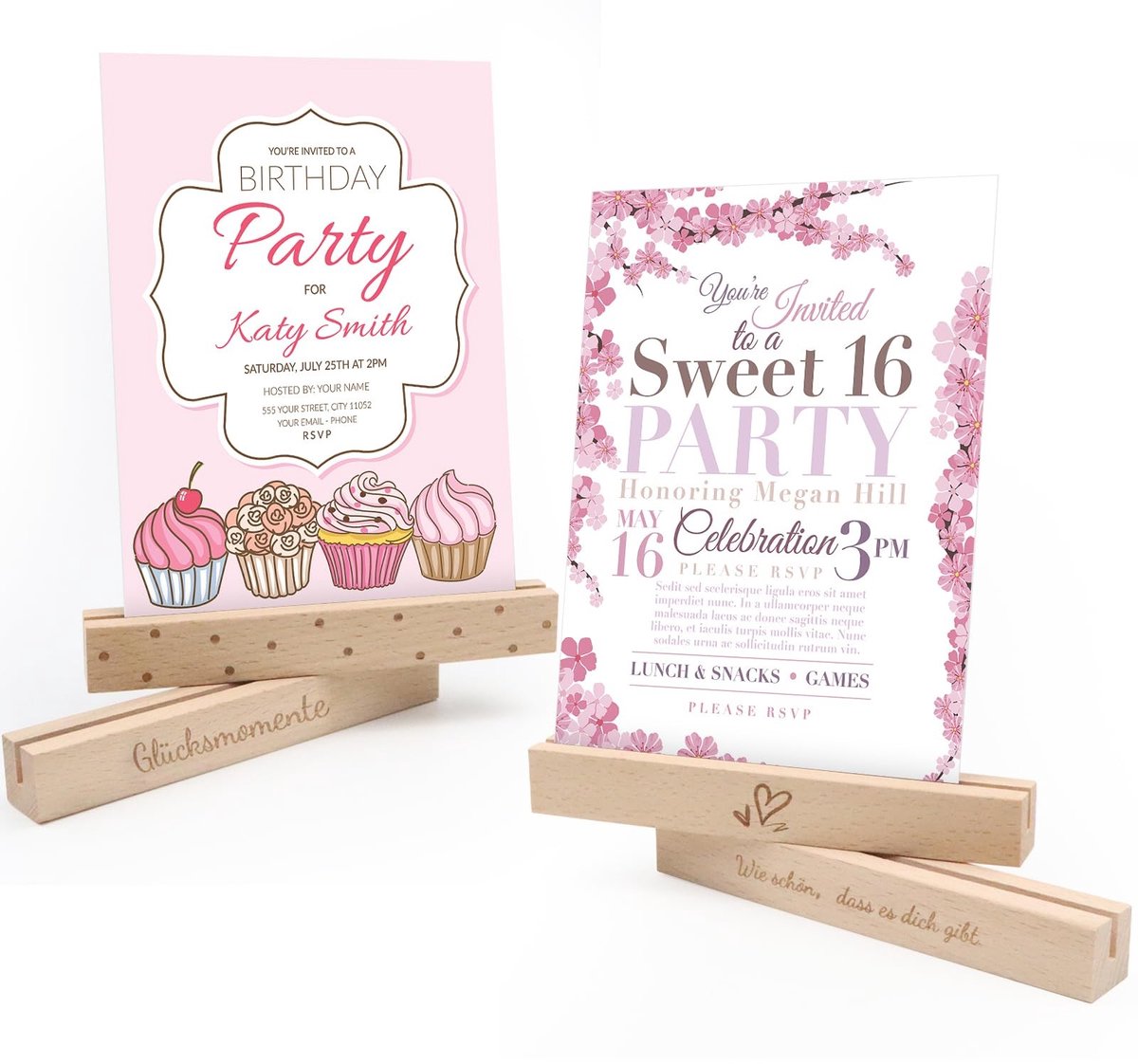 Solidchoice - Houten Kaart Houder Set voor Bruiloft en Feestdecoratie