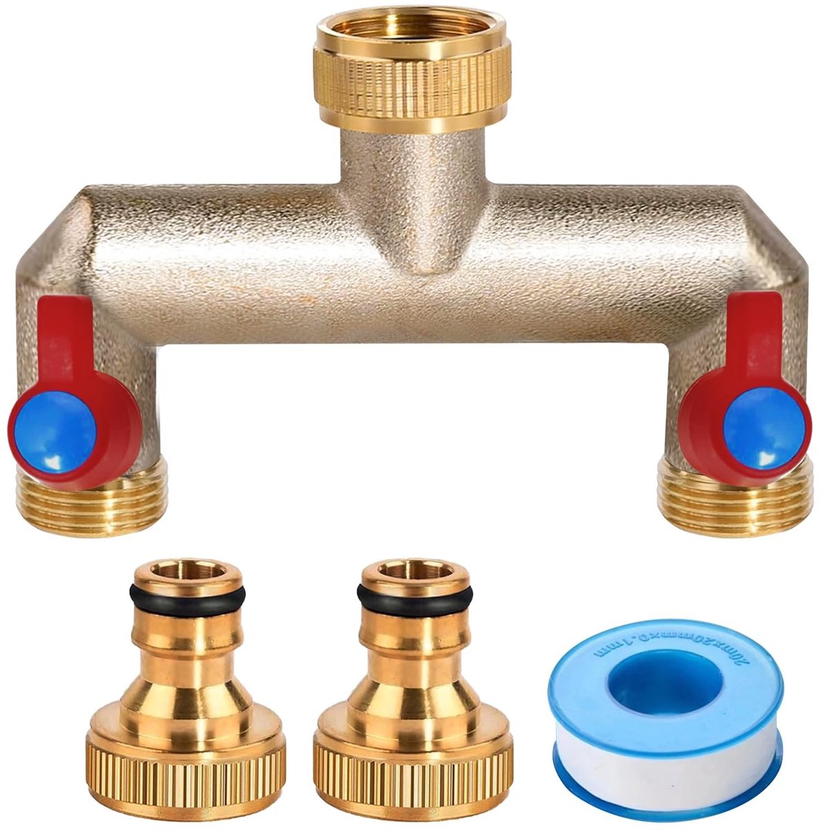 Solidchoice - Tuinslang Splitter met 2-Way Tap Aansluiting