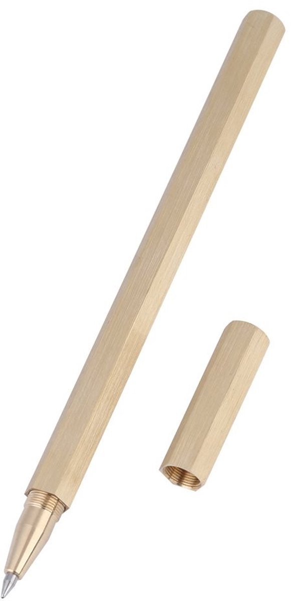 Solidchoice - Hexagonale Balpen van Messing, Handgemaakt met Penetui