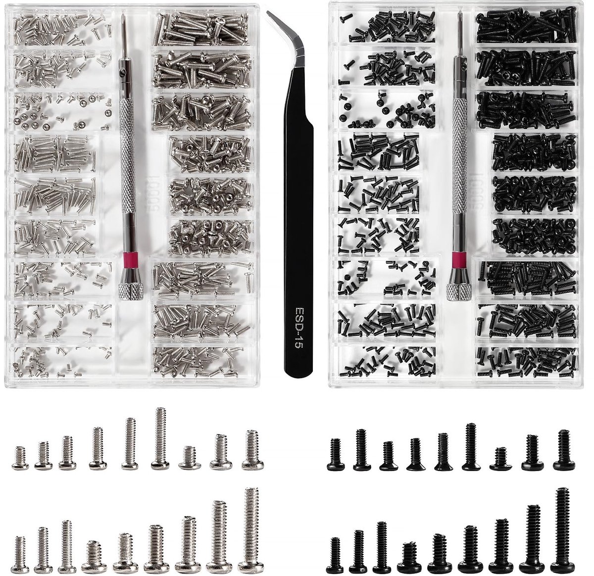 1000Pcs M1.2/M1.4/M2 Micro Repair Screws Kit, Micro Screws Set, Electronic Repair Micro Screws, with Screwdriver and - ShopVlot