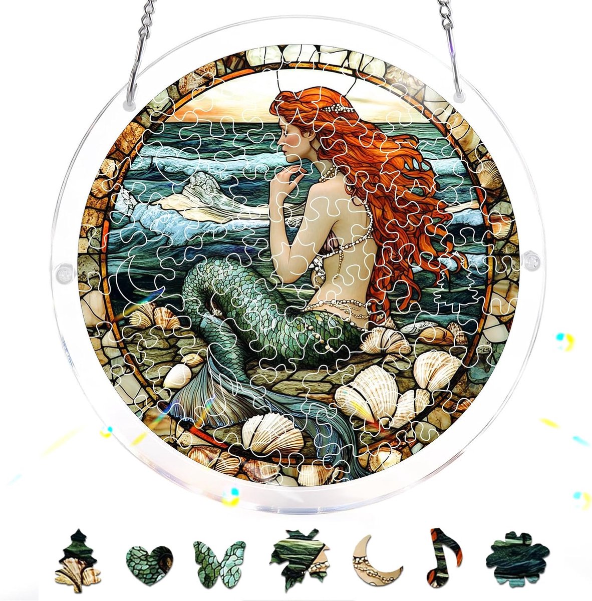Reofrey Acryl puzzel Suncatcher voor volwassenen, 83 stuks schoonheid raam opknoping, gebrandschilderd glas DIY - ShopVlot