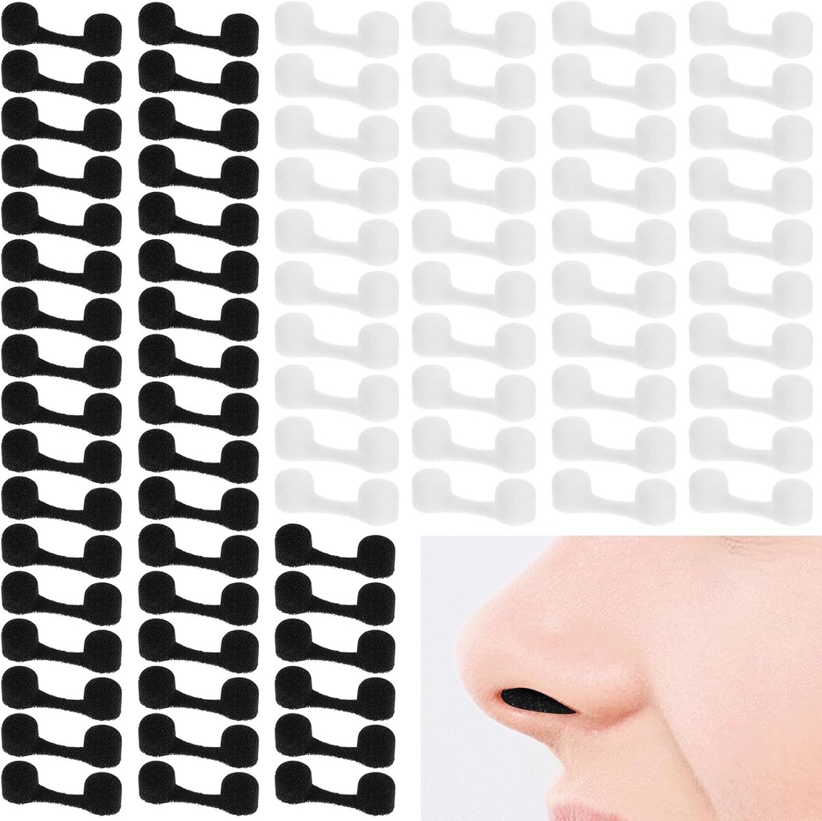 Neusfilters, 80 stuks, herbruikbaar, onzichtbare spons, stof- en pollenafstotend, voor dagelijks gebruik en outdoor - ShopVlot