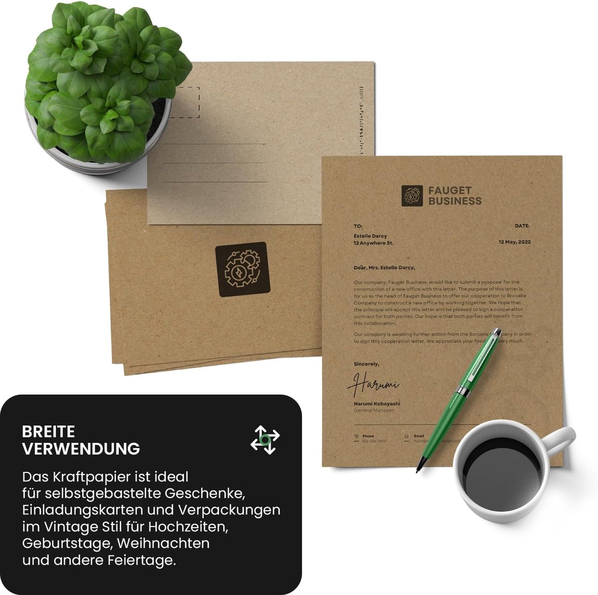 Kraftpapier A5 170g - Aster Kraft bruin - Eco-vriendelijk - Voor hoogwaardige prints - ShopVlot