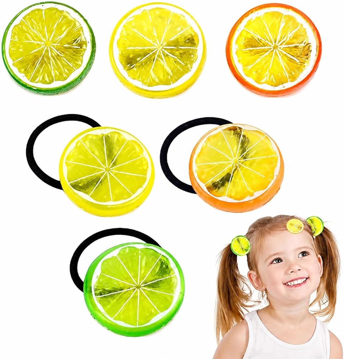 Haarspelden set - schattige citroenvormen - vrolijke kleuren - perfect voor een speelse look - ShopVlot