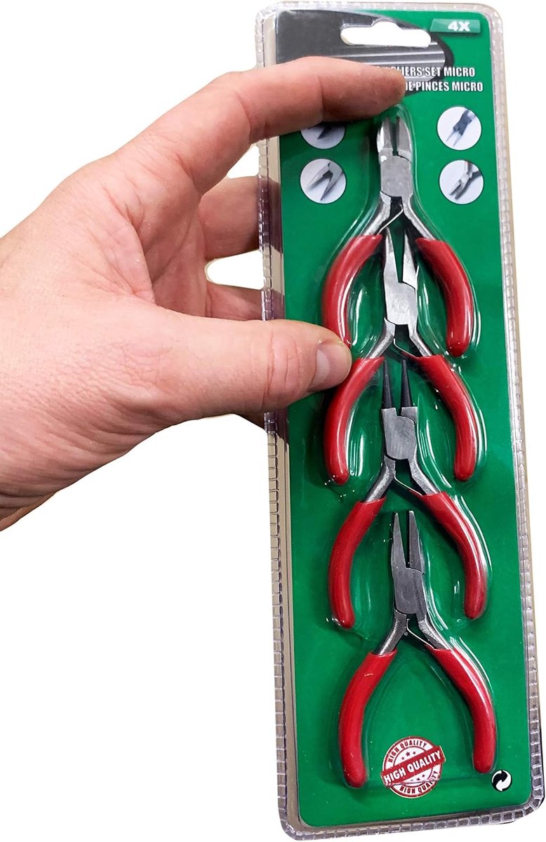 Set van 4 microtangen - precisietangen - multifunctioneel - ideaal voor knutselen - ShopVlot