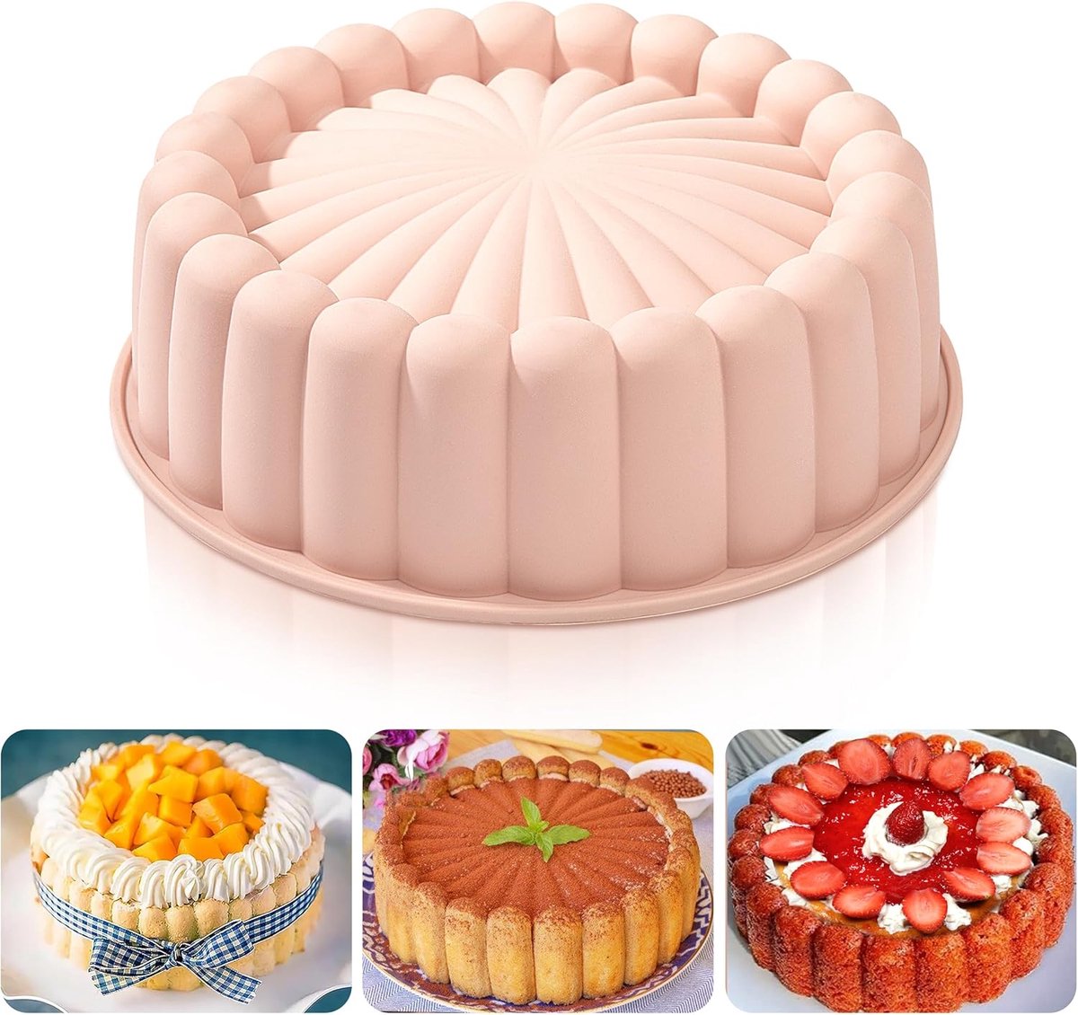 Siliconen Bakvorm 20 cm - Zonnebloem Vorm - Antiaanbaklaag - Perfect voor Taarten - ShopVlot