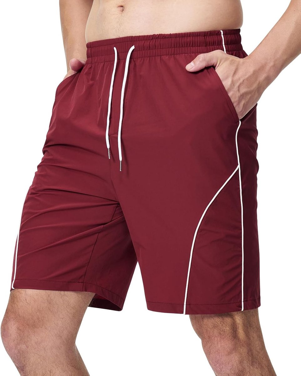 Sportshorts heren - sneldrogend - elastisch - met trekkoord en 3 zakken - ShopVlot