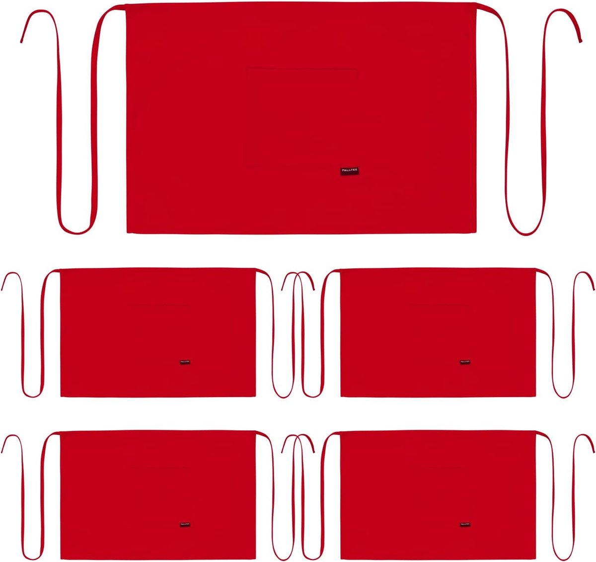 Kookschort kort - Rood - 5-delige set - Ideaal voor koken en knutselen - ShopVlot